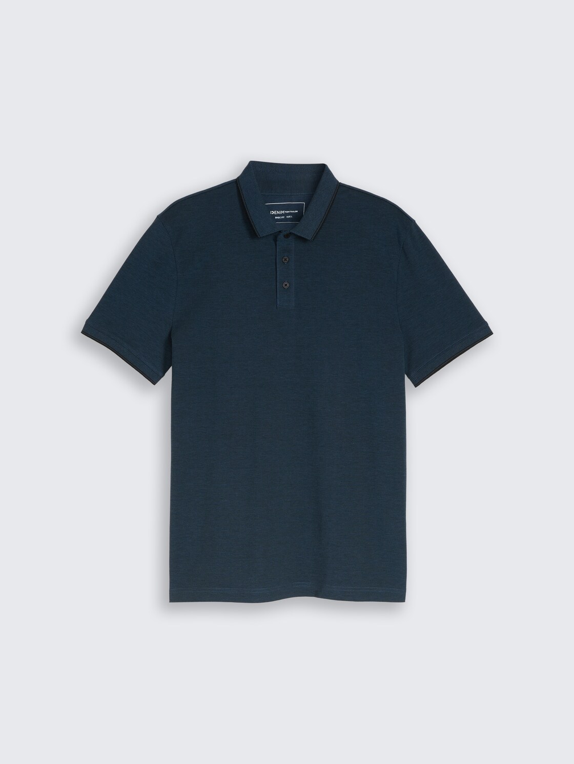 Piqué Poloshirt aus Baumwolle - blue black two tone pique