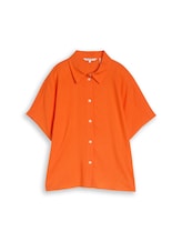 Ausgewählt, Boxy Fit Bluse mit Leinenanteil von Tom Tailor, orange