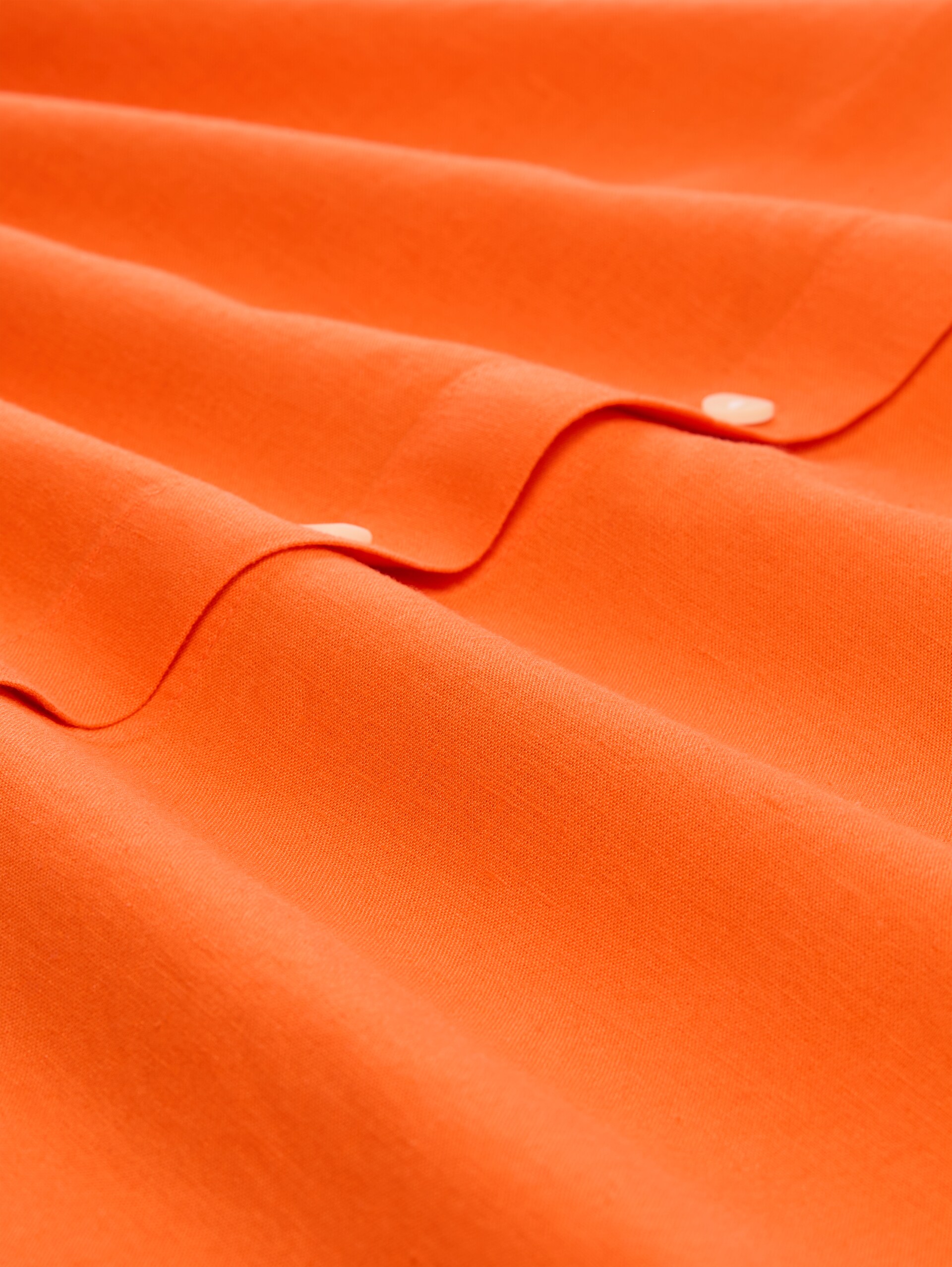 Boxy fit blouse met linnen - Fiery Orange - Materiaalweergave