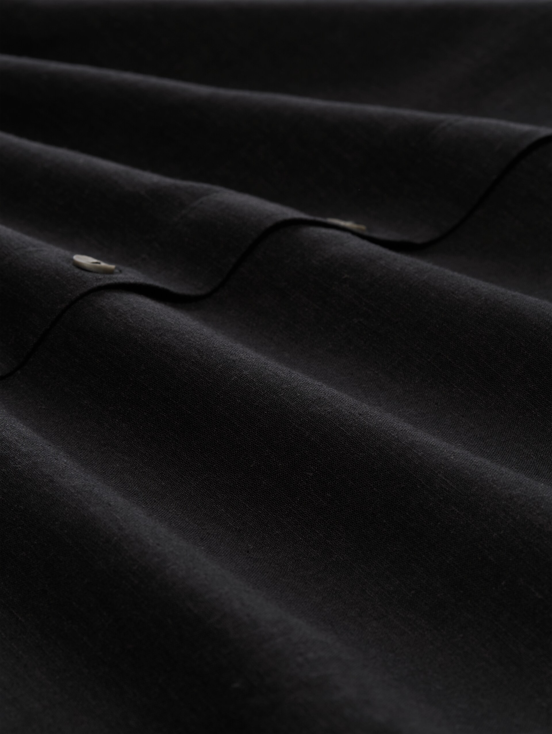 Boxy Fit Bluse mit Leinenanteil - deep black - Material-Ansicht