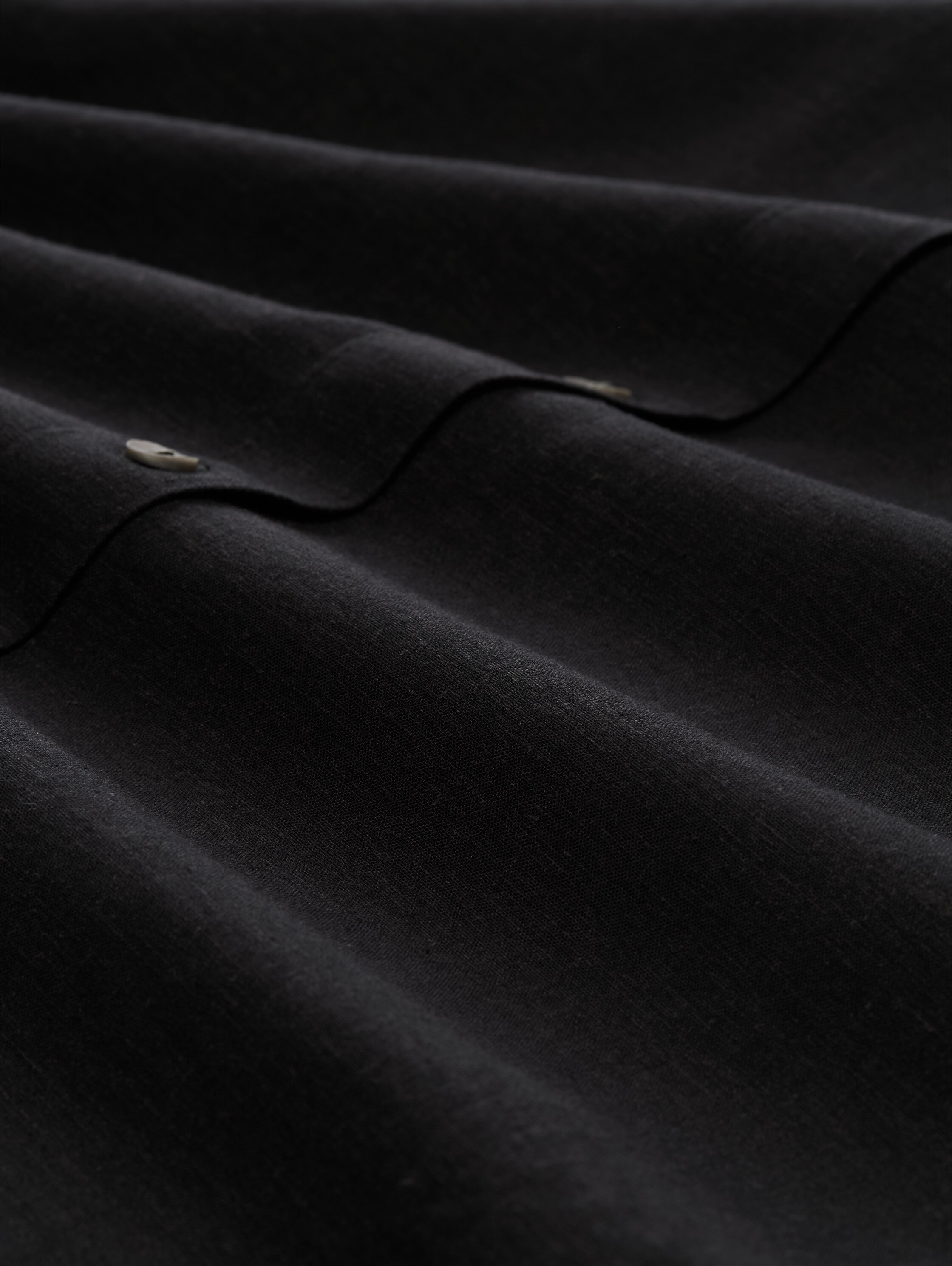 Boxy fit blouse with linen blend - deep_black_1 - 