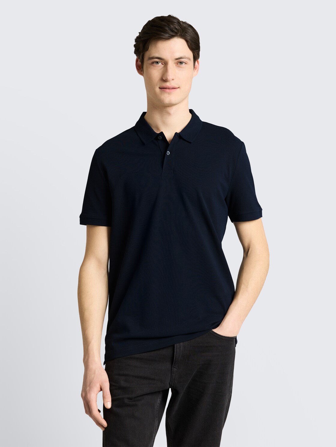 Piqué Poloshirt aus Baumwolle - sky captain blue