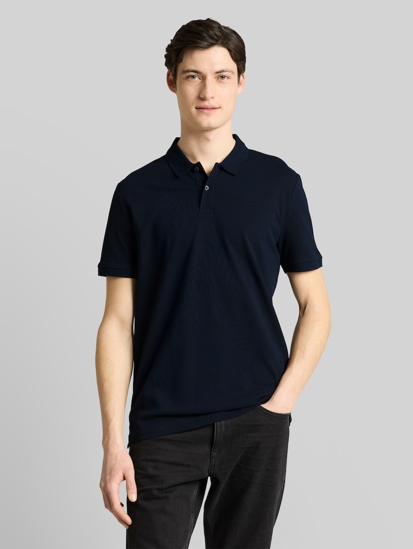 Piqué Poloshirt aus Baumwolle von Denim Male, sky captain blue
