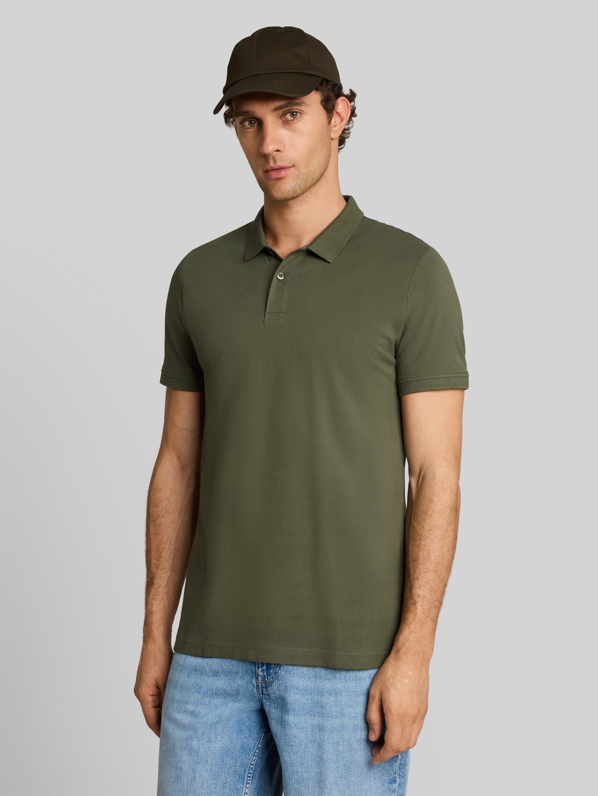 Piqué Poloshirt aus Baumwolle - urban olive green