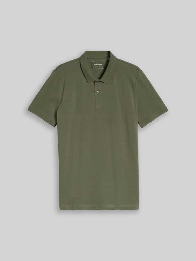 Piqué Poloshirt aus Baumwolle von Denim Male, urban olive green