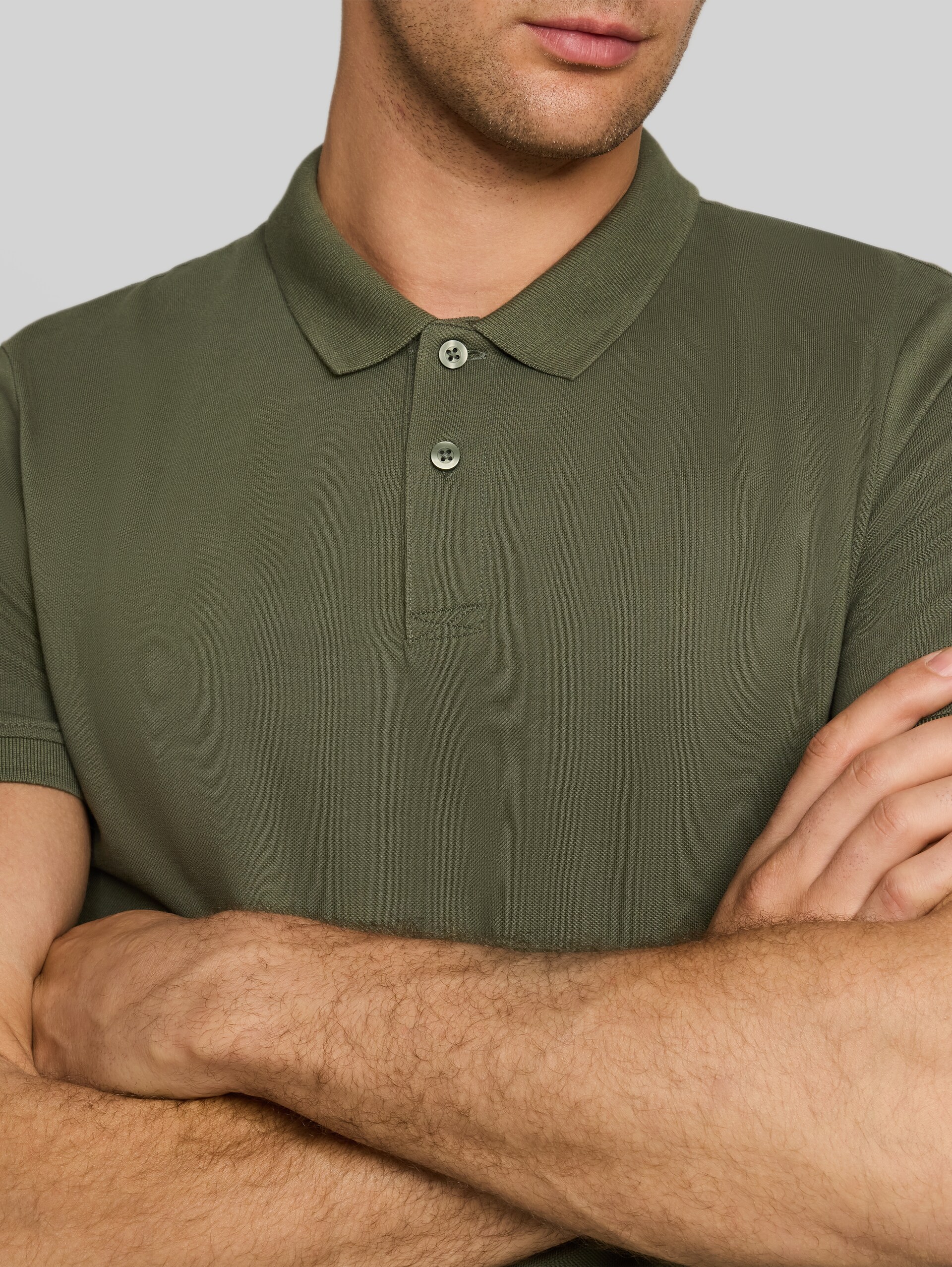 Piqué Poloshirt aus Baumwolle - urban olive green