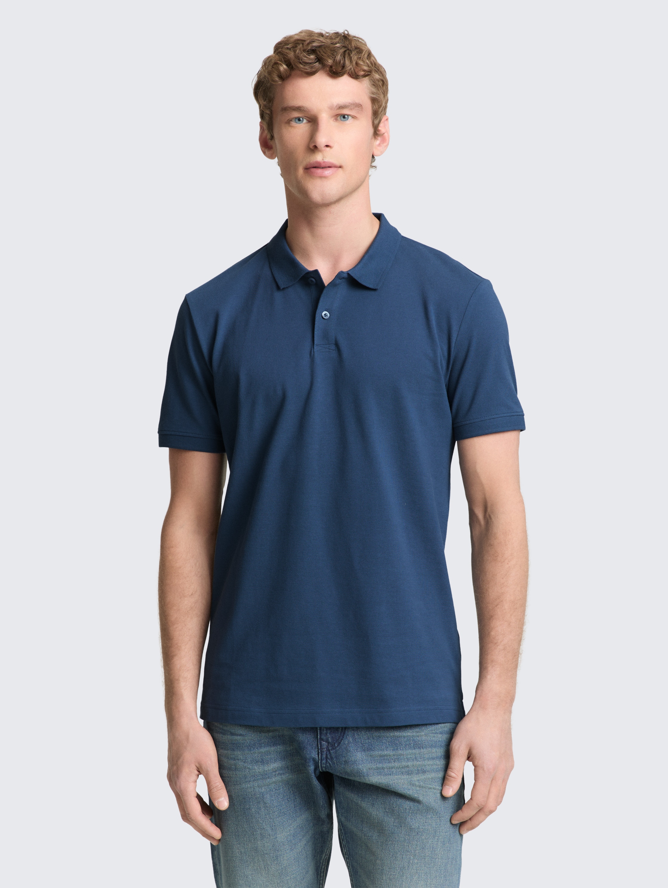 Piqué Poloshirt aus Baumwolle - nighttime_blue - 