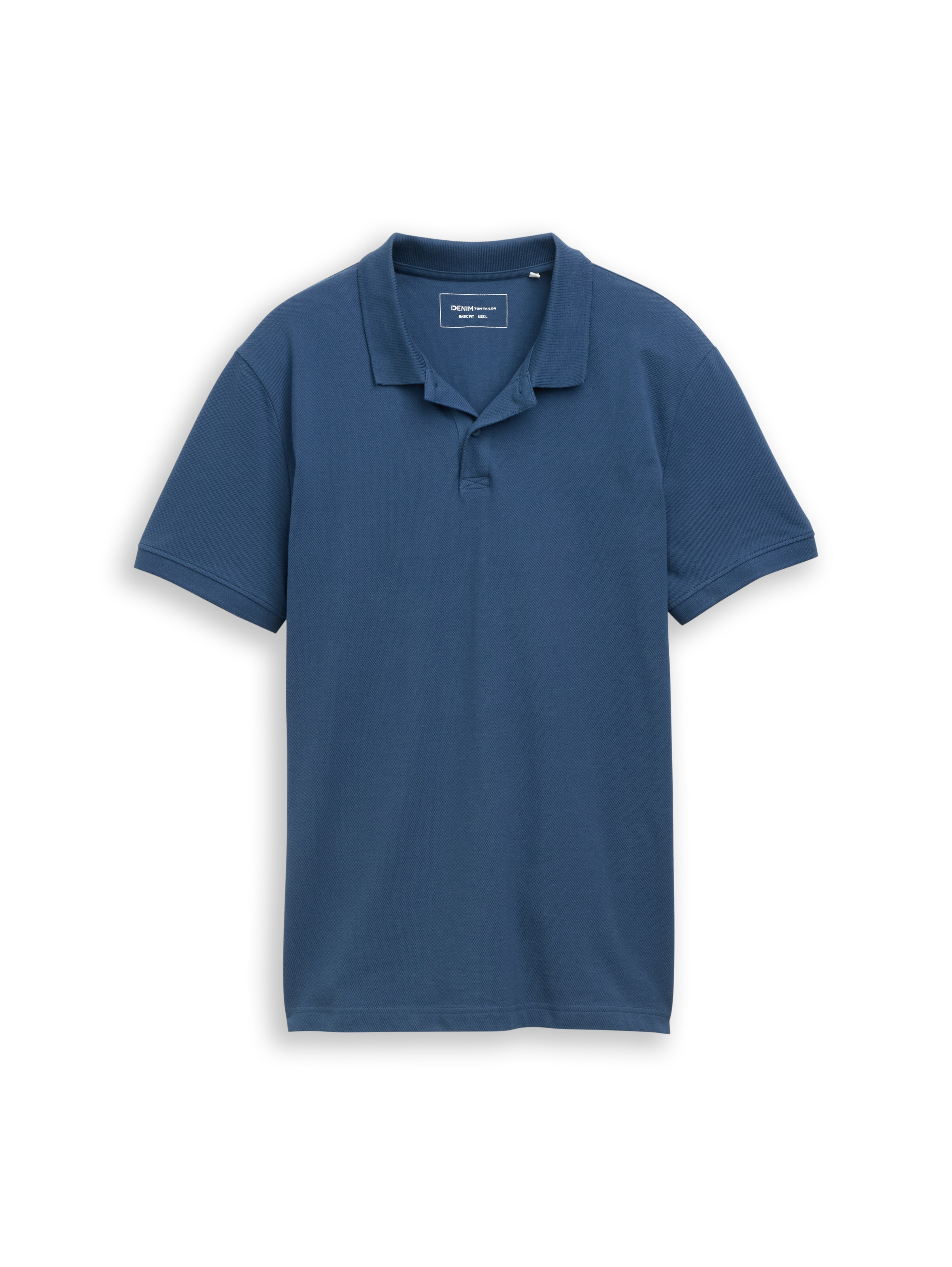 Cotton piqué polo shirt in blue by Tom Tailor Cotton piqué polo shirt in blue by Tom Tailor