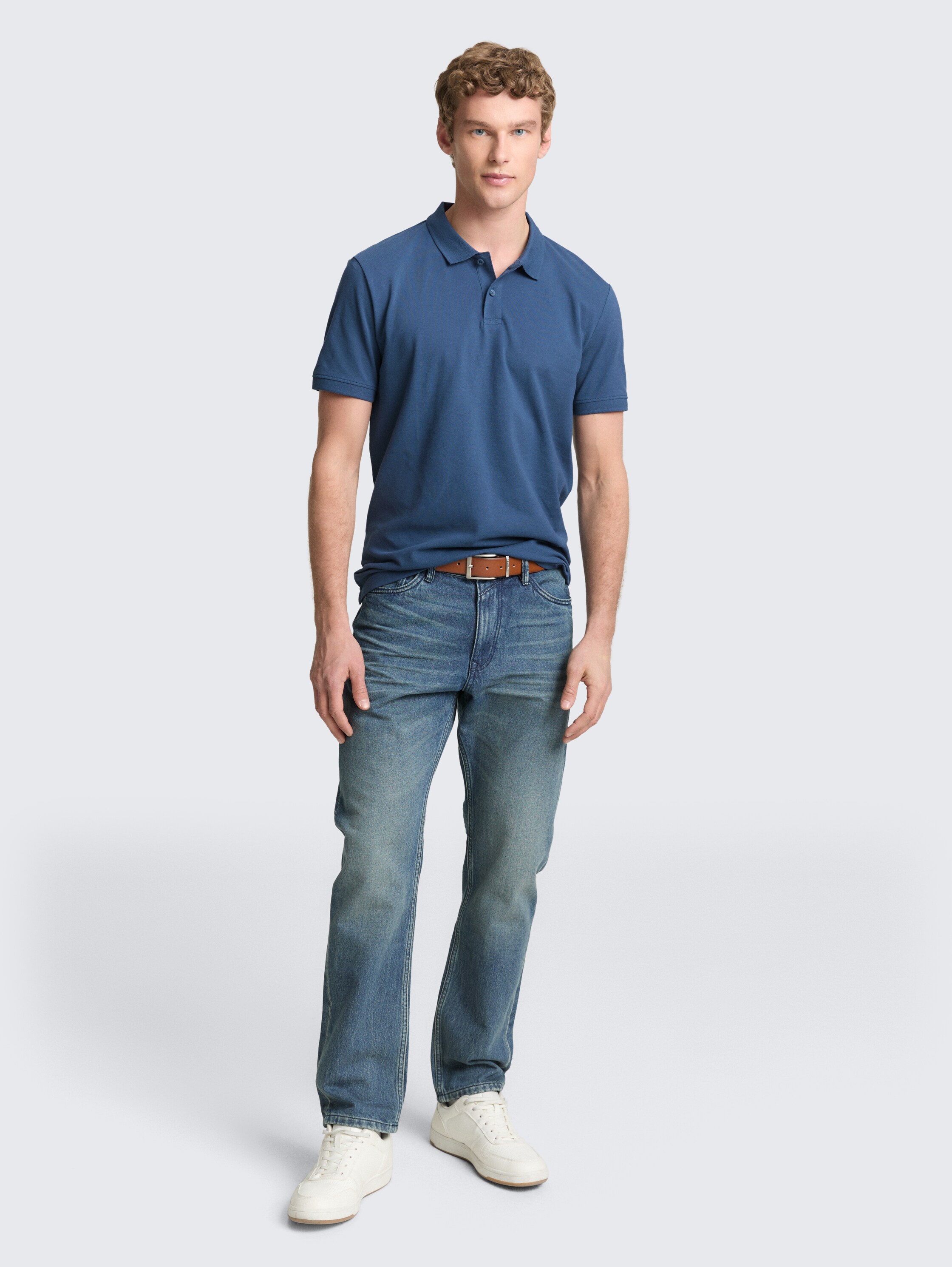 Piqué Poloshirt aus Baumwolle - nighttime_blue - 