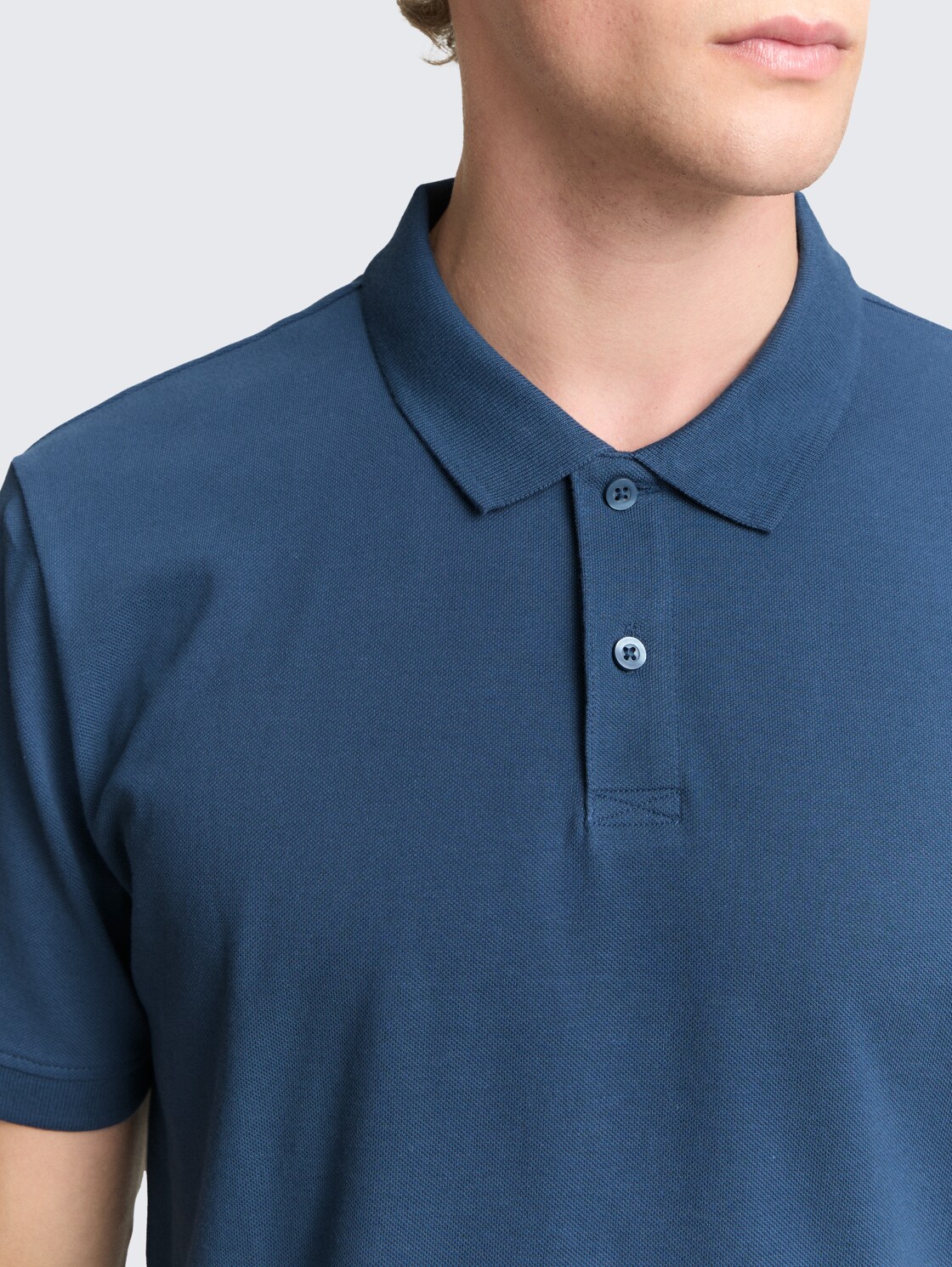 Cotton piqué polo shirt - nighttime blue