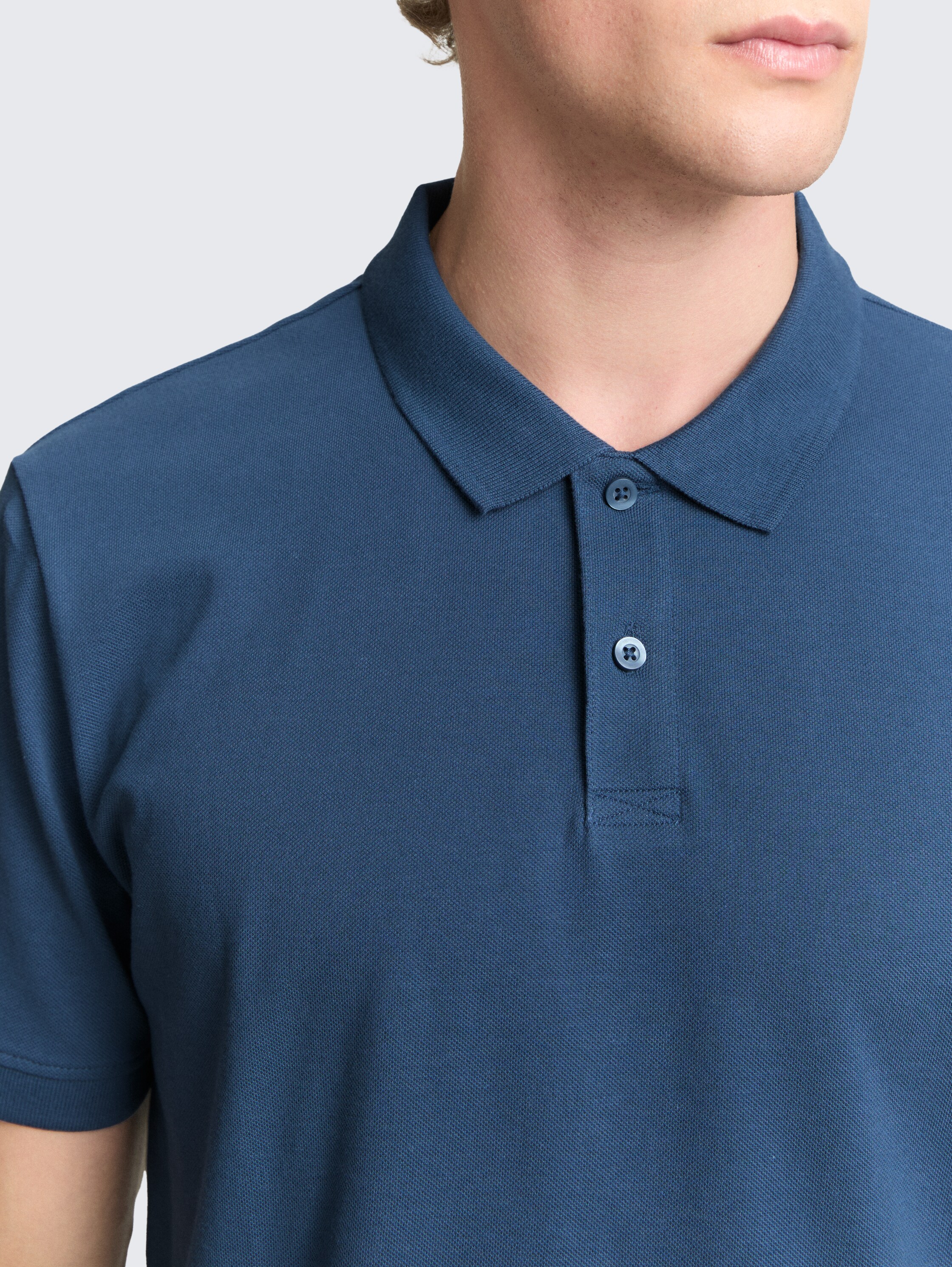 Piqué Poloshirt aus Baumwolle - nighttime_blue - 