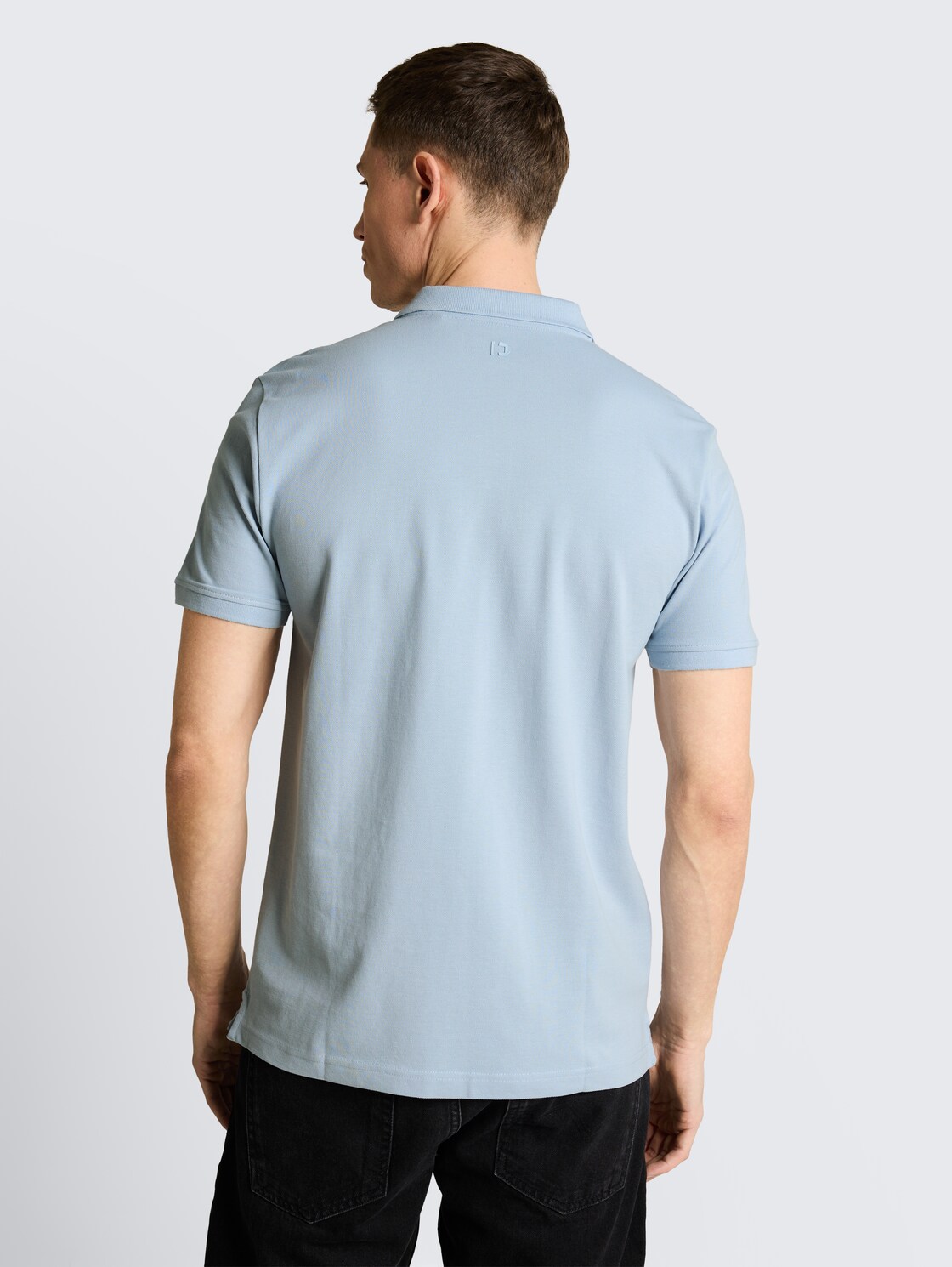 Piqué Poloshirt aus Baumwolle - smart light blue
