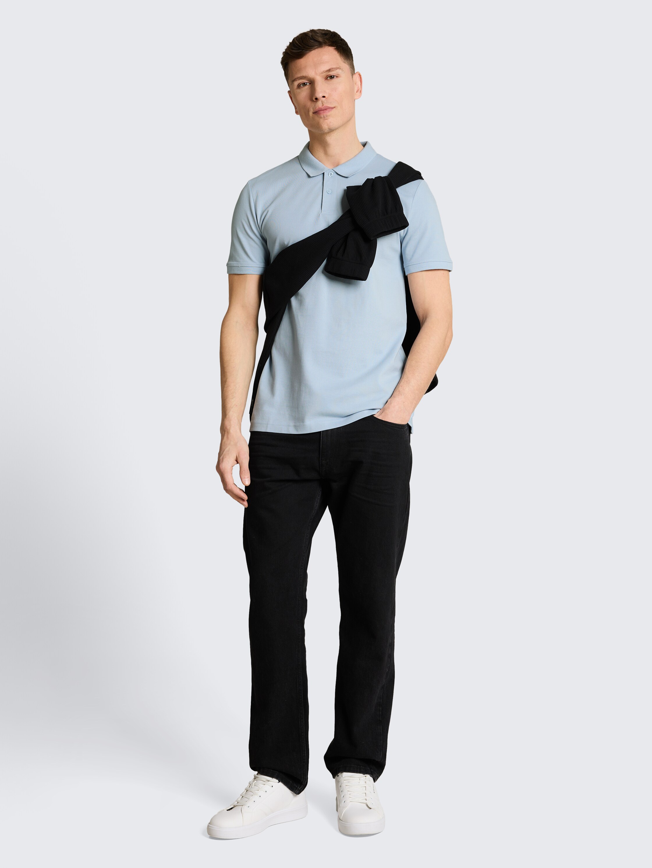 Cotton piqué polo shirt - smart_light_blue - 