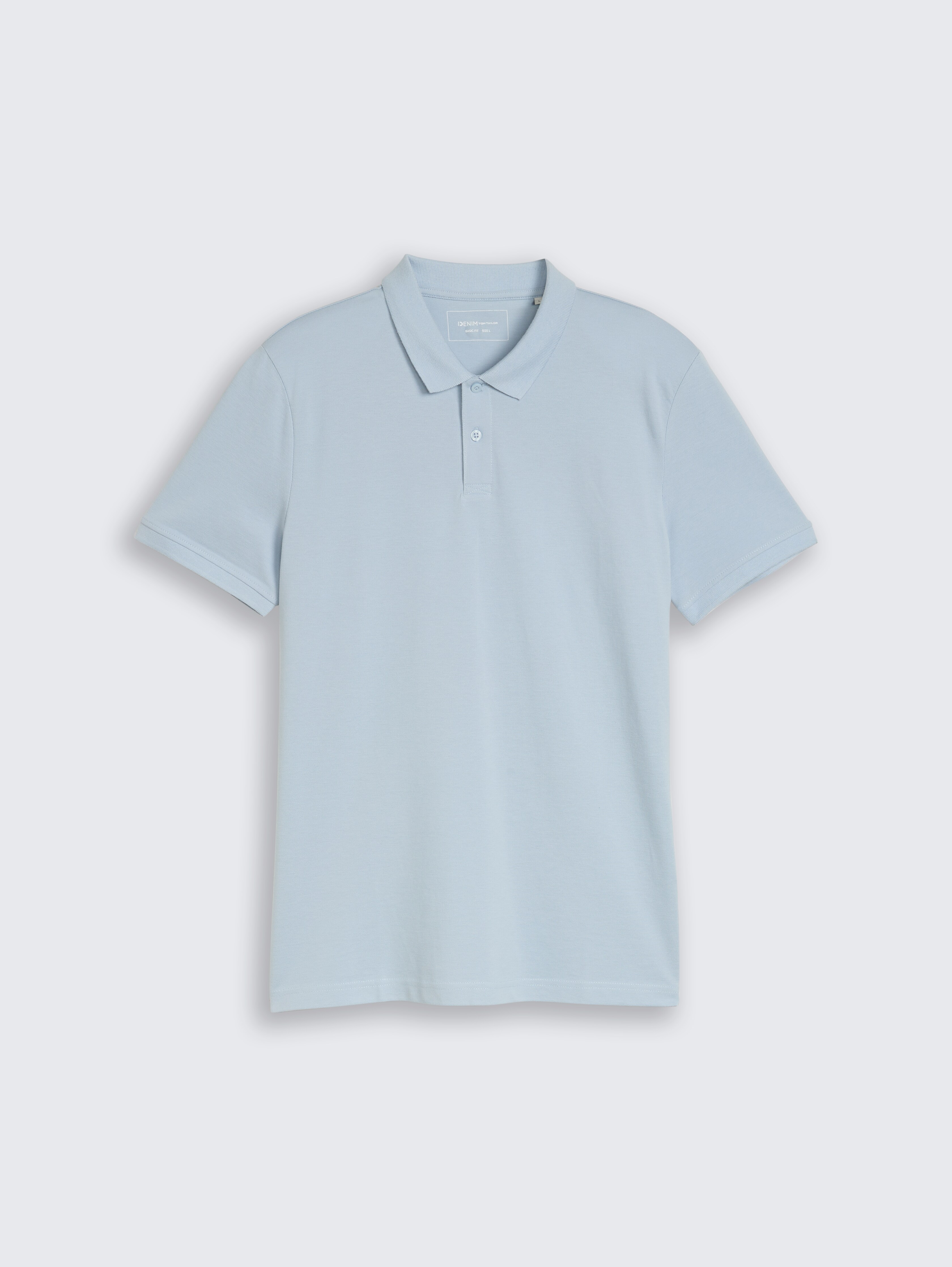 Piqué poloshirt van katoen door Denim Male, smart light blue