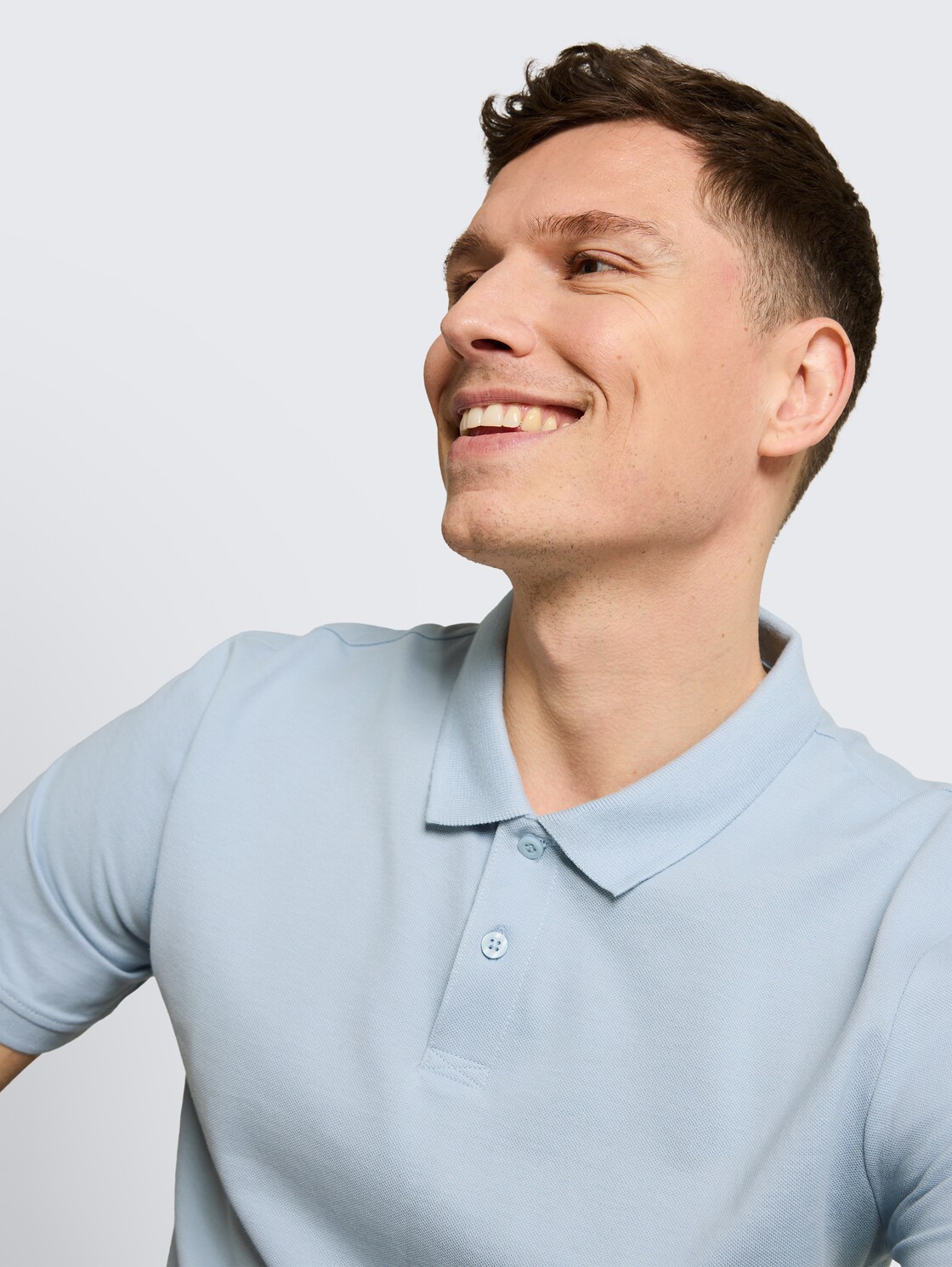 Piqué Poloshirt aus Baumwolle - smart light blue