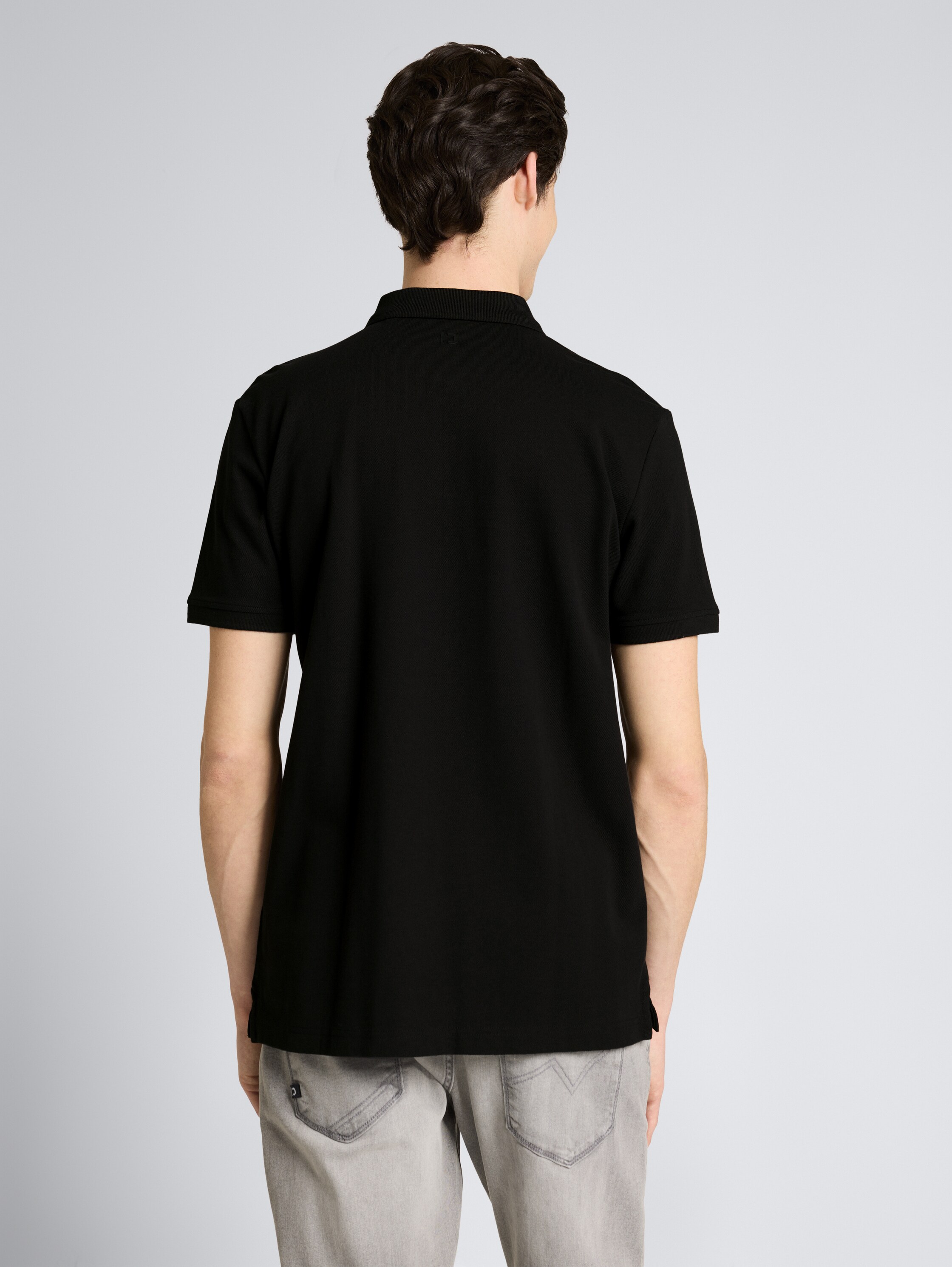 Piqué Poloshirt aus Baumwolle - Black