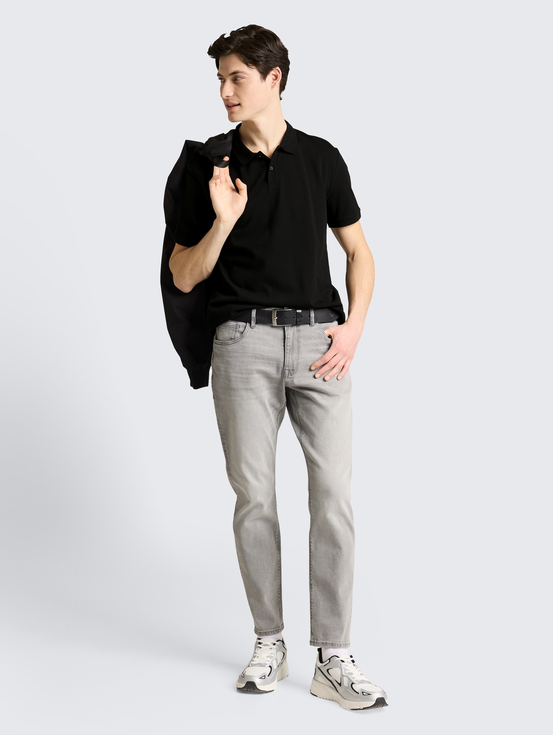 Piqué Poloshirt aus Baumwolle - Black