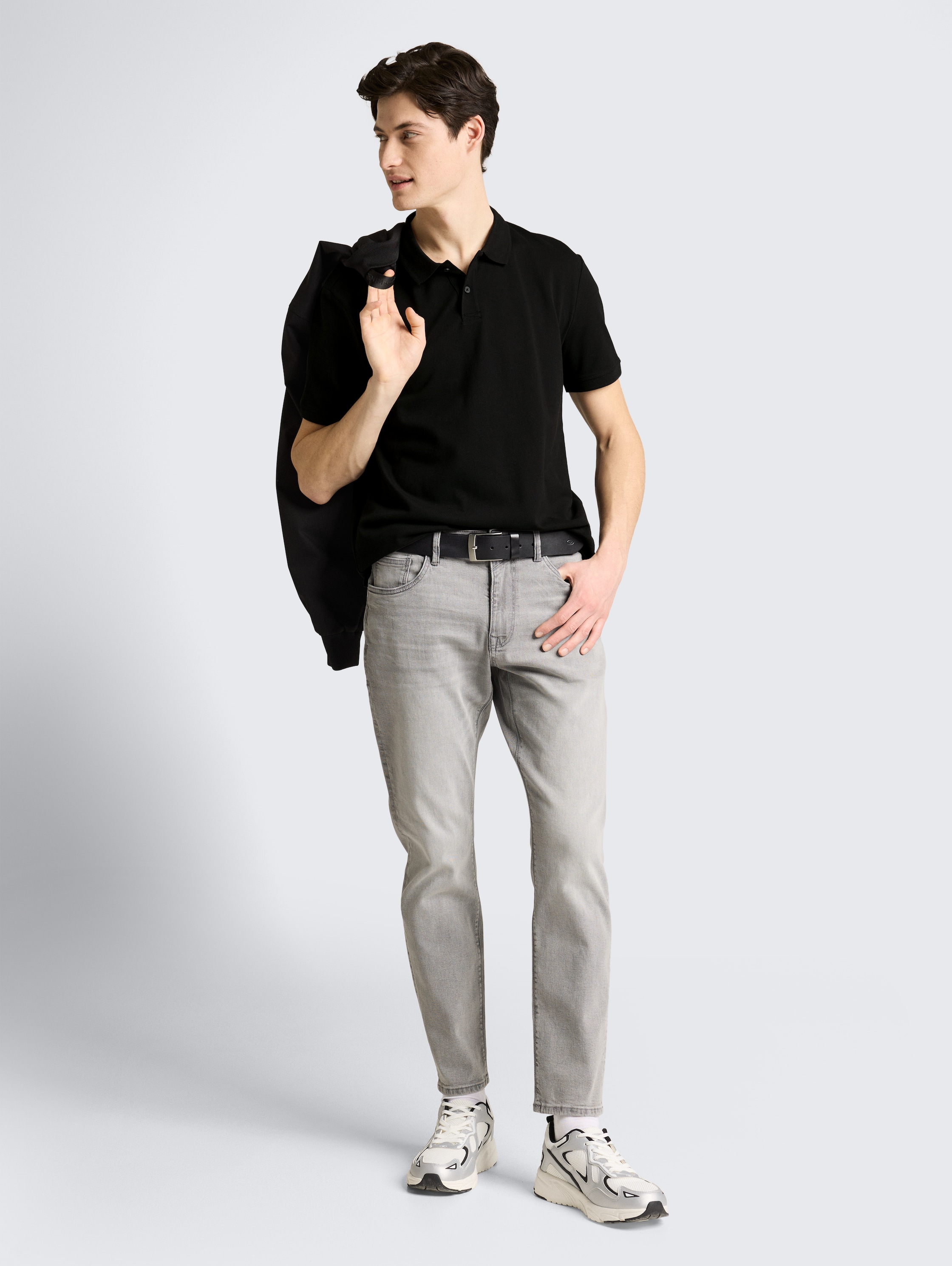 Piqué Poloshirt aus Baumwolle - Black