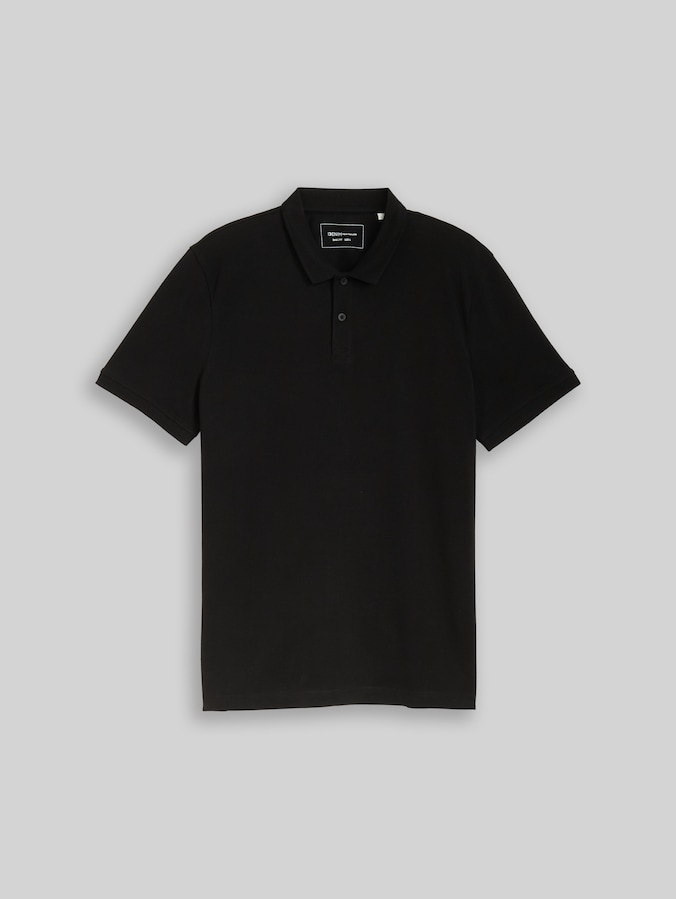 Piqué Poloshirt aus Baumwolle von Denim Male, Black