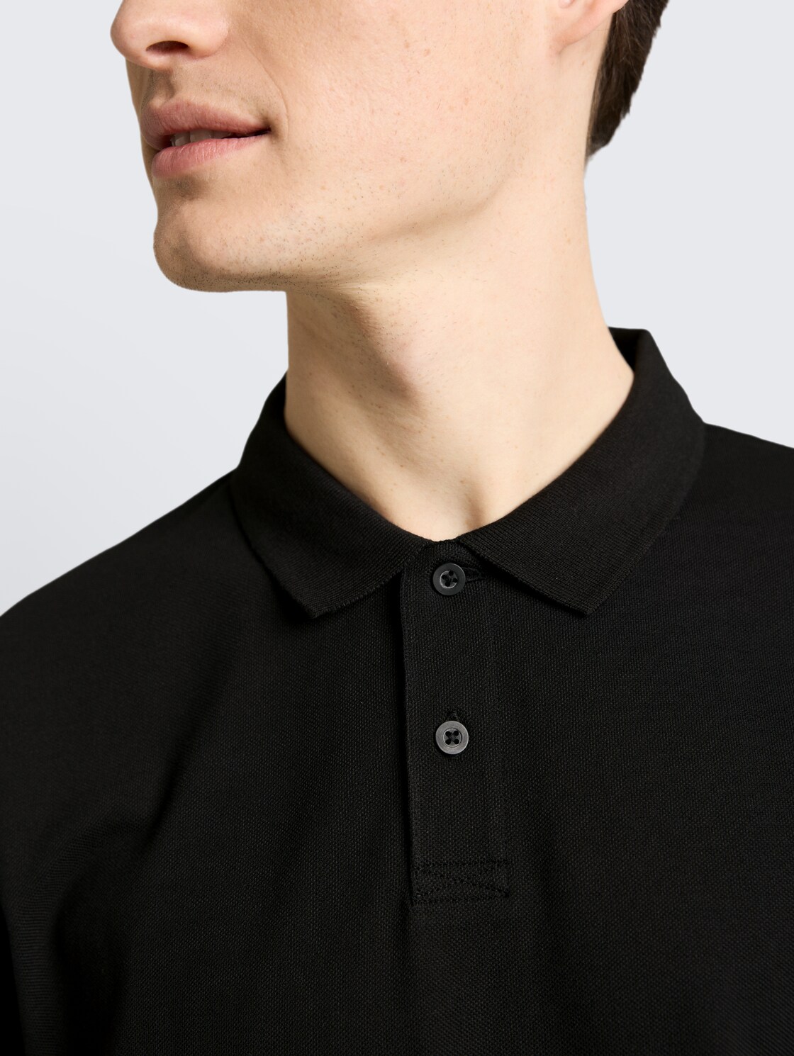 Piqué Poloshirt aus Baumwolle - Black