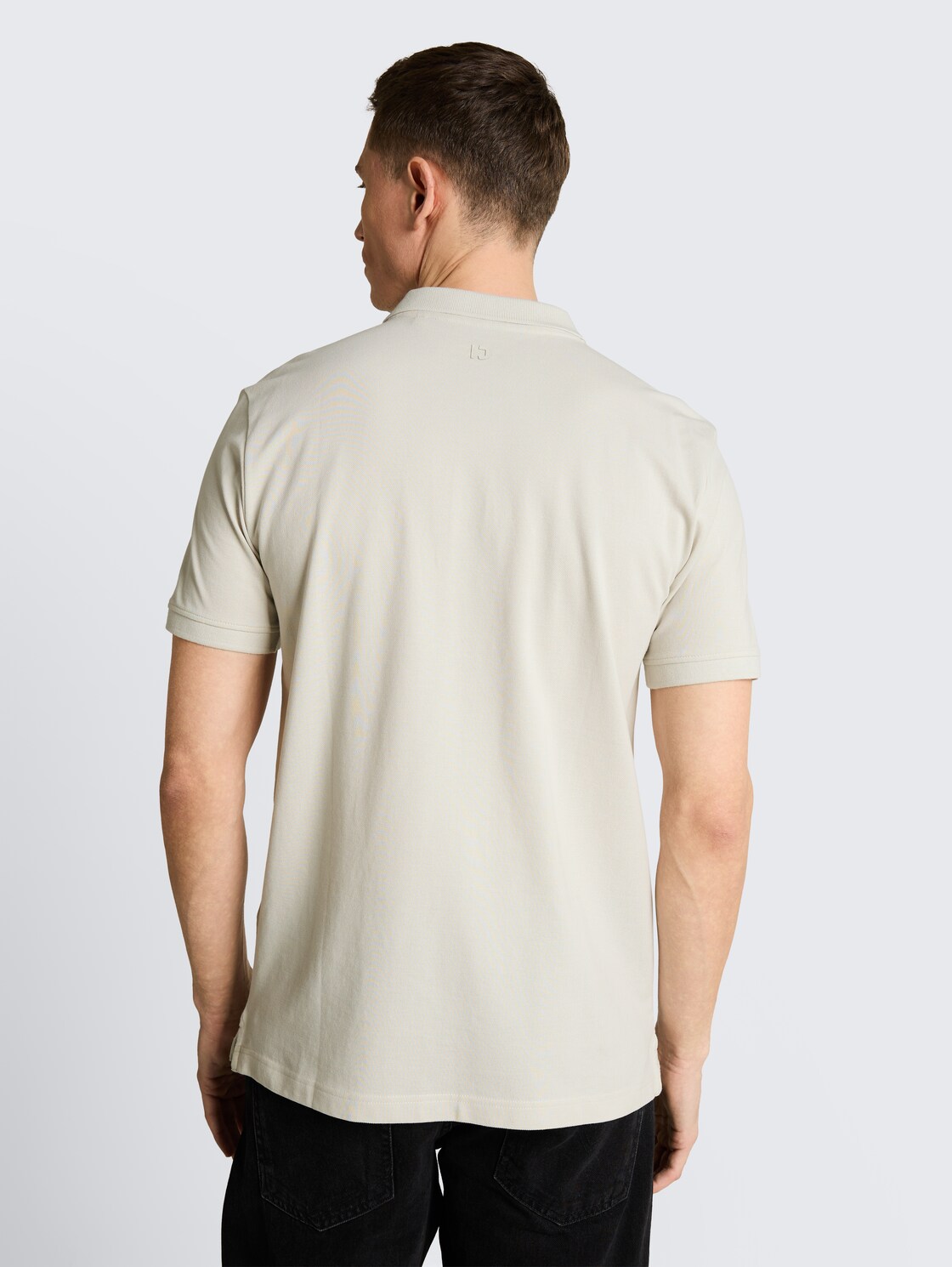 Piqué Poloshirt aus Baumwolle - greyish white