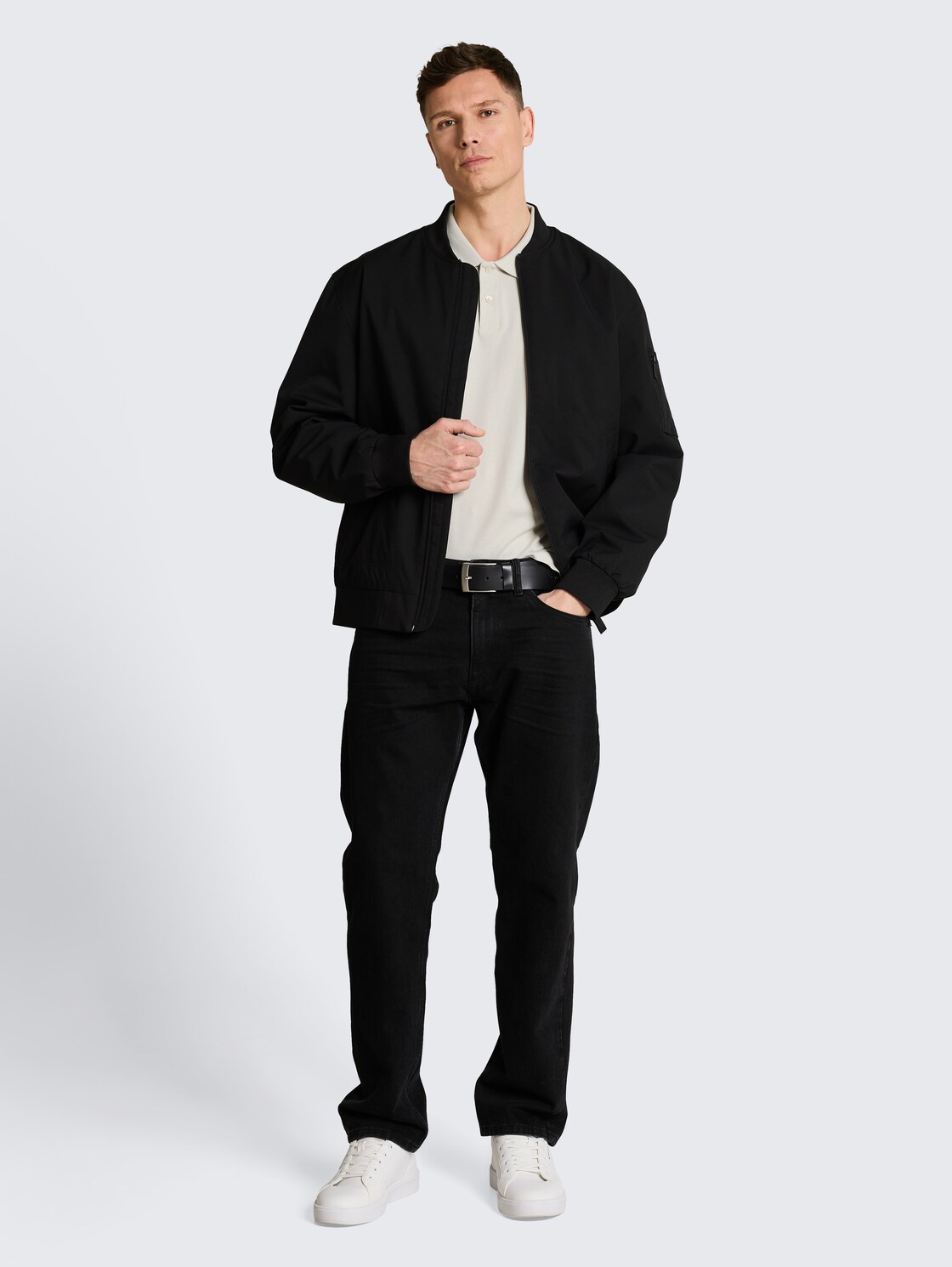 Piqué Poloshirt aus Baumwolle - greyish white