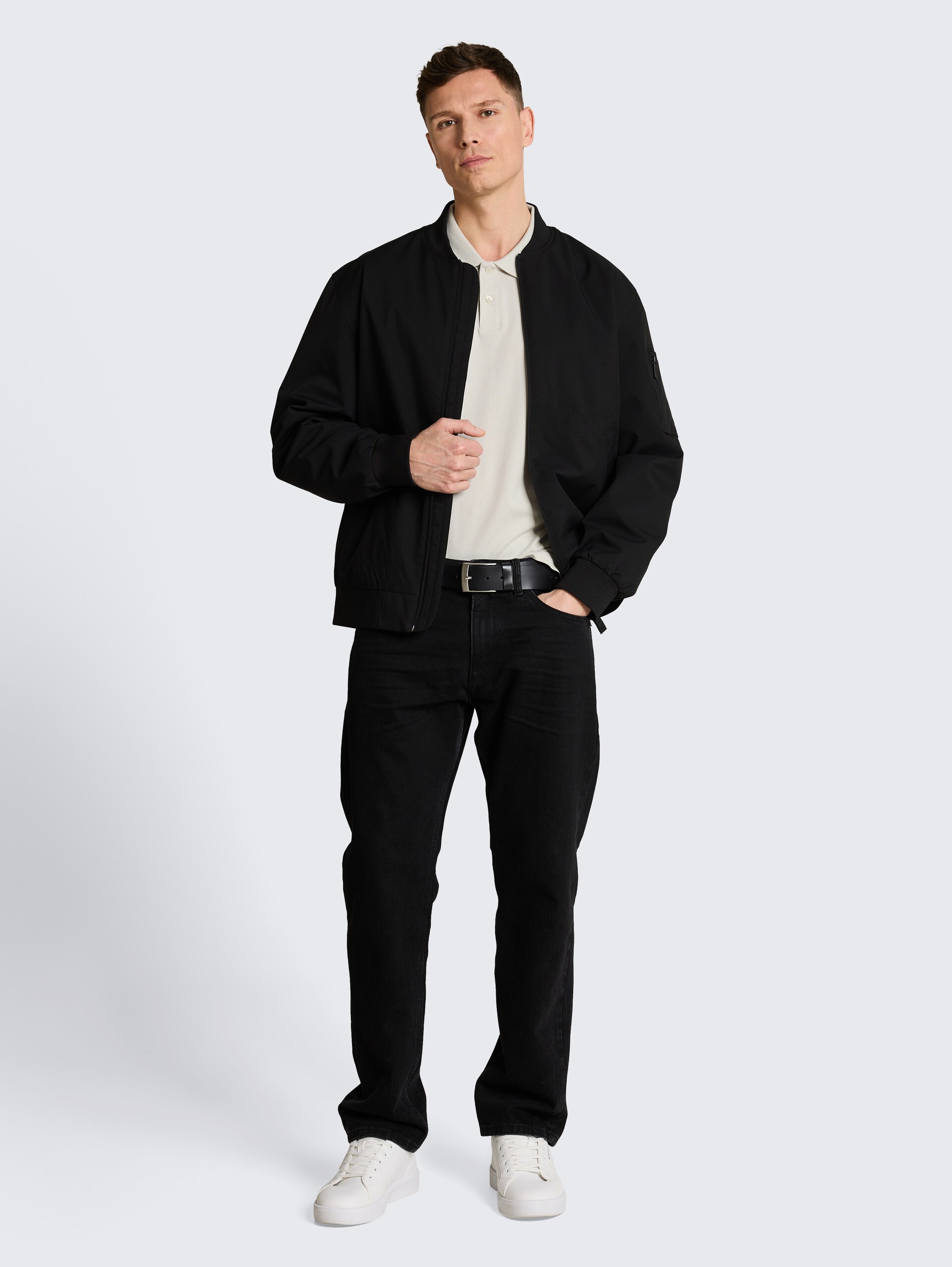 Piqué Poloshirt aus Baumwolle - greyish white