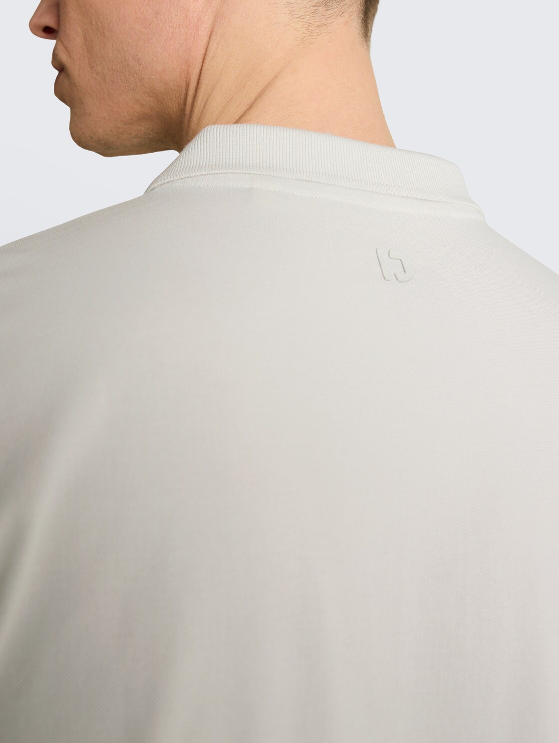 Piqué Poloshirt aus Baumwolle - greyish white