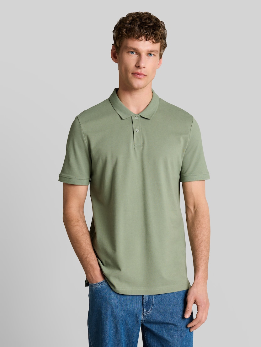 Piqué Poloshirt aus Baumwolle von Denim Male, soft sage