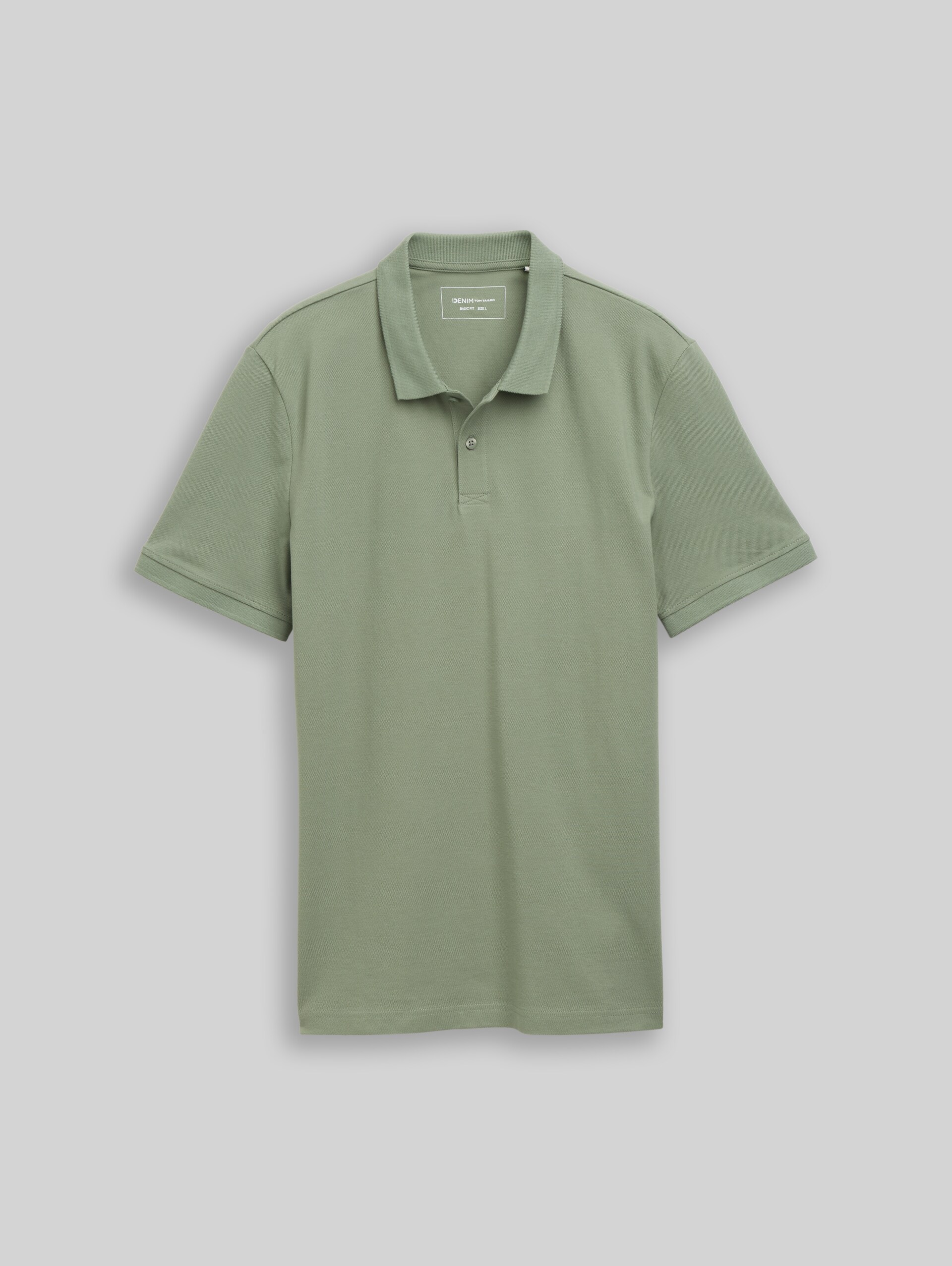 Polo en piqué de coton - soft sage