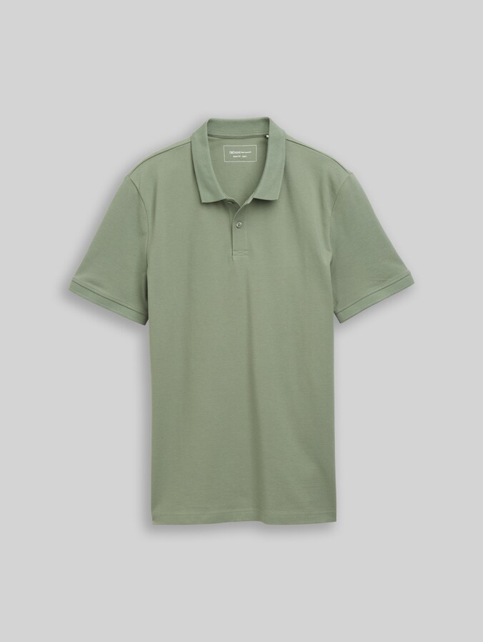 Cotton piqué polo shirt by Denim Male, soft sage