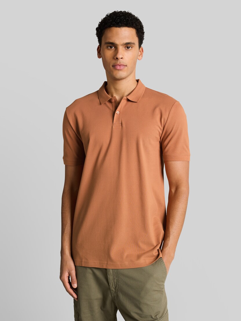 Piqué-poloshirt van katoen door Denim Male, faded copper orange