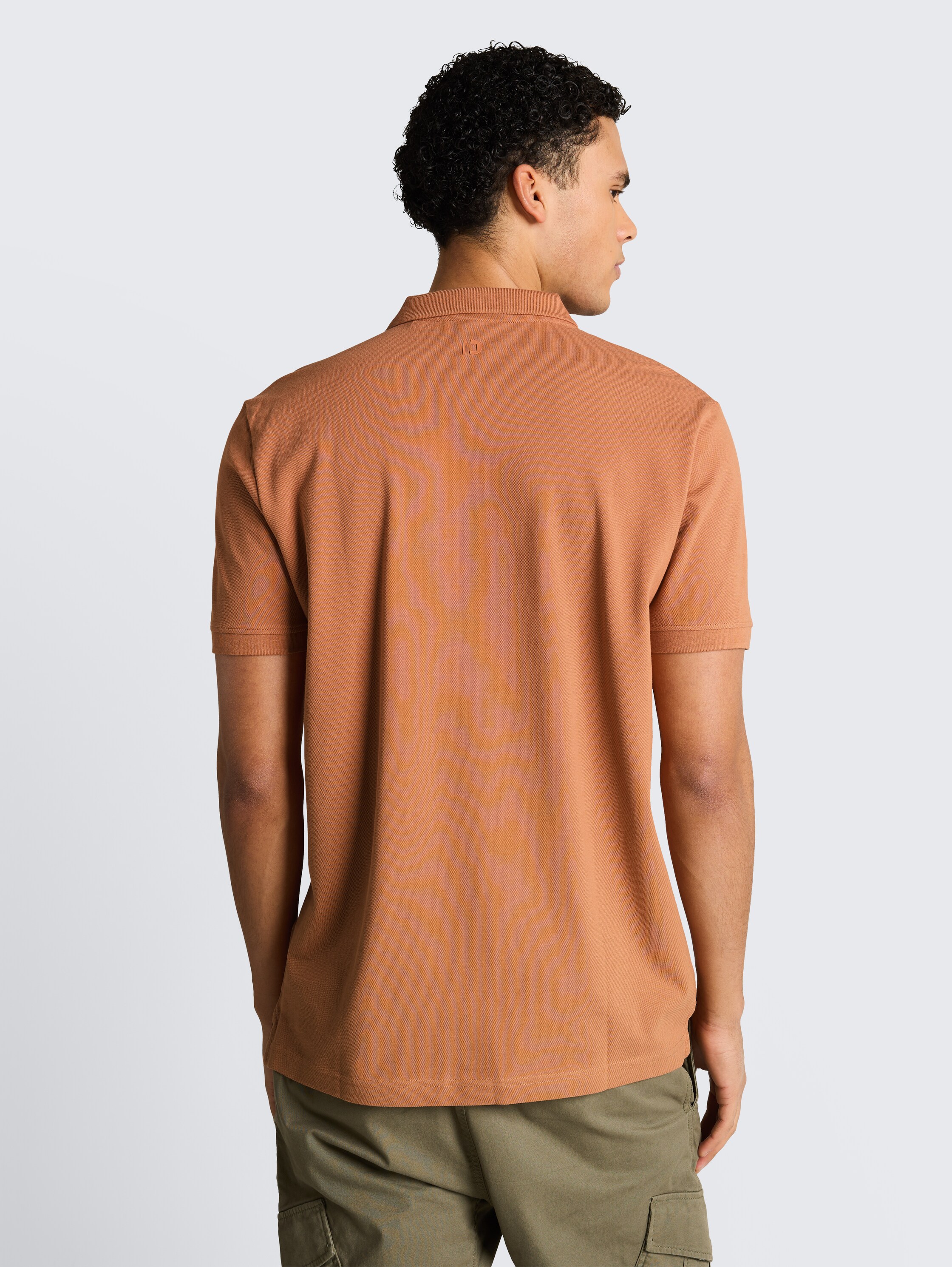 Piqué Poloshirt aus Baumwolle - faded_copper_orange - 