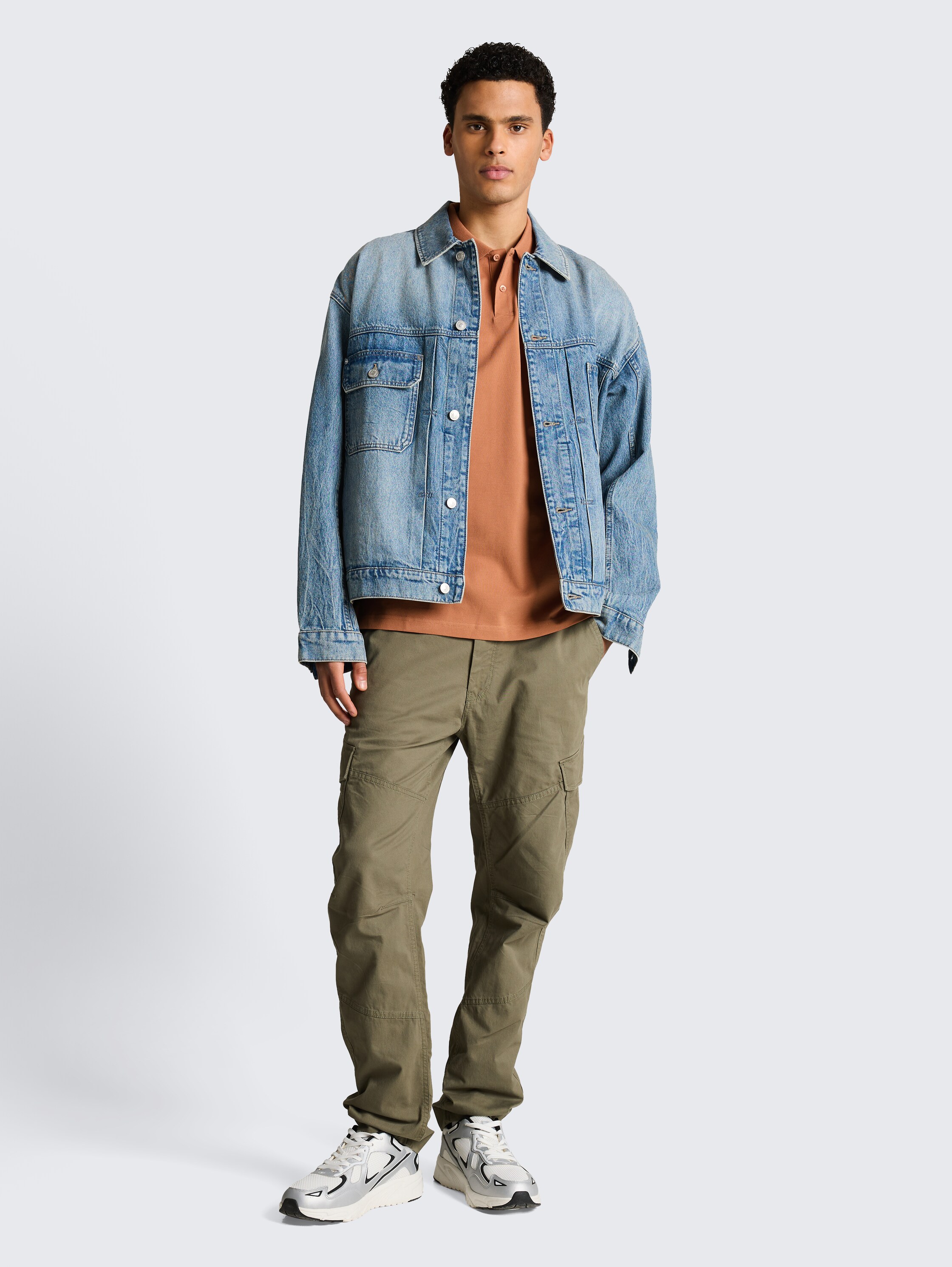 Piqué Poloshirt aus Baumwolle - faded_copper_orange - 