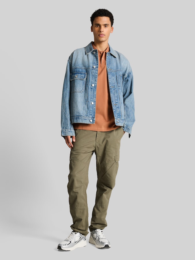 Piqué Poloshirt aus Baumwolle von Denim Male, faded copper orange