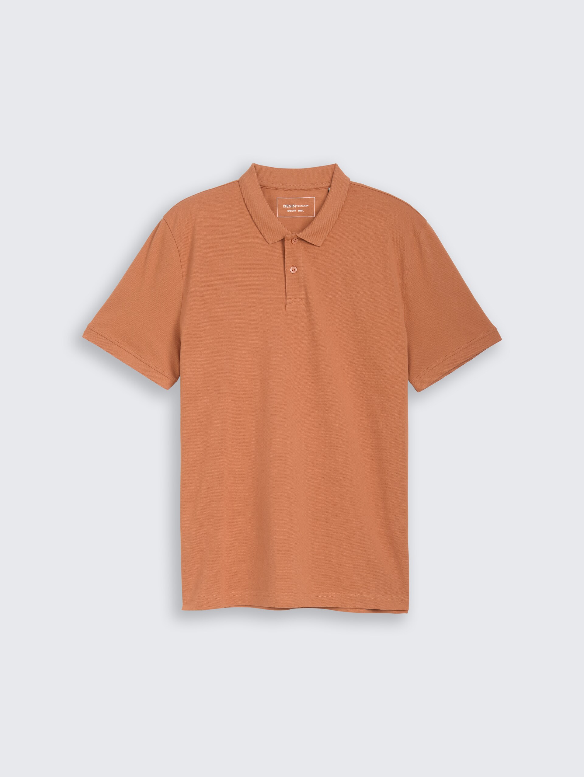 Piqué poloshirt van katoen - faded copper orange