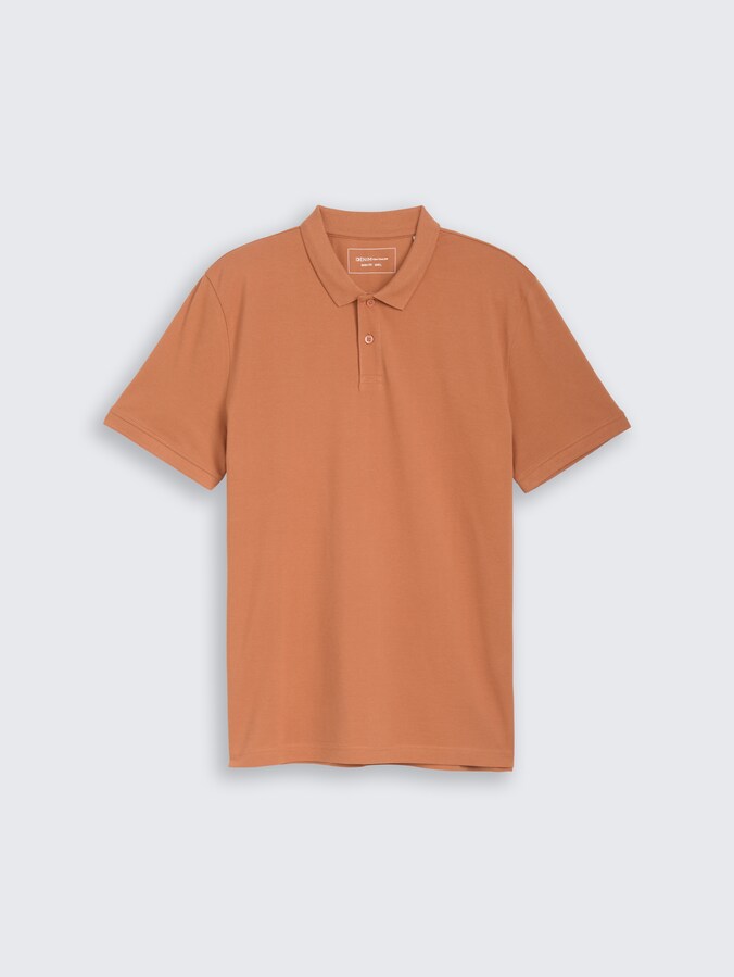 Piqué Poloshirt aus Baumwolle von Denim Male, faded copper orange