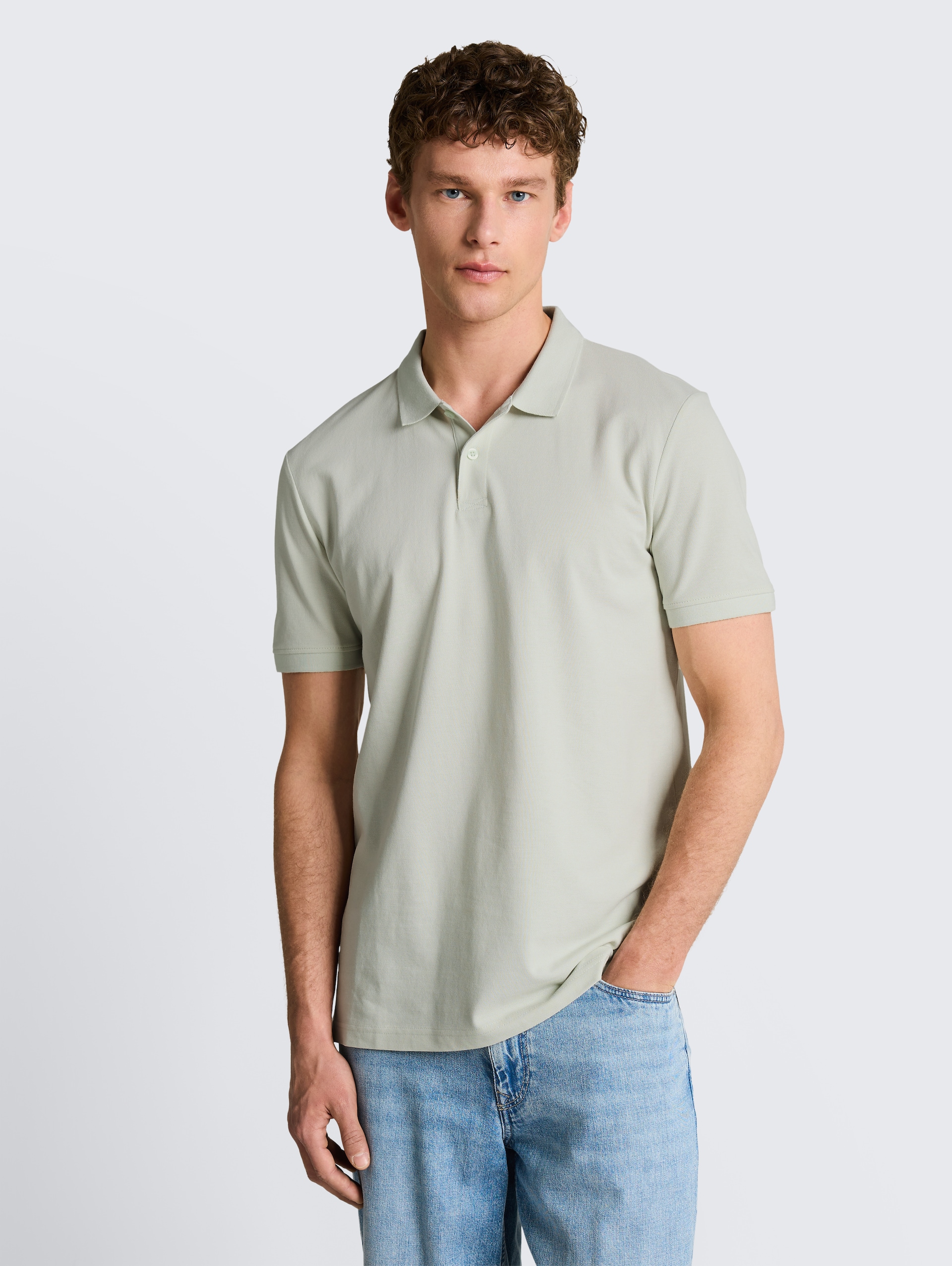 Piqué Poloshirt aus Baumwolle - frozen light mint