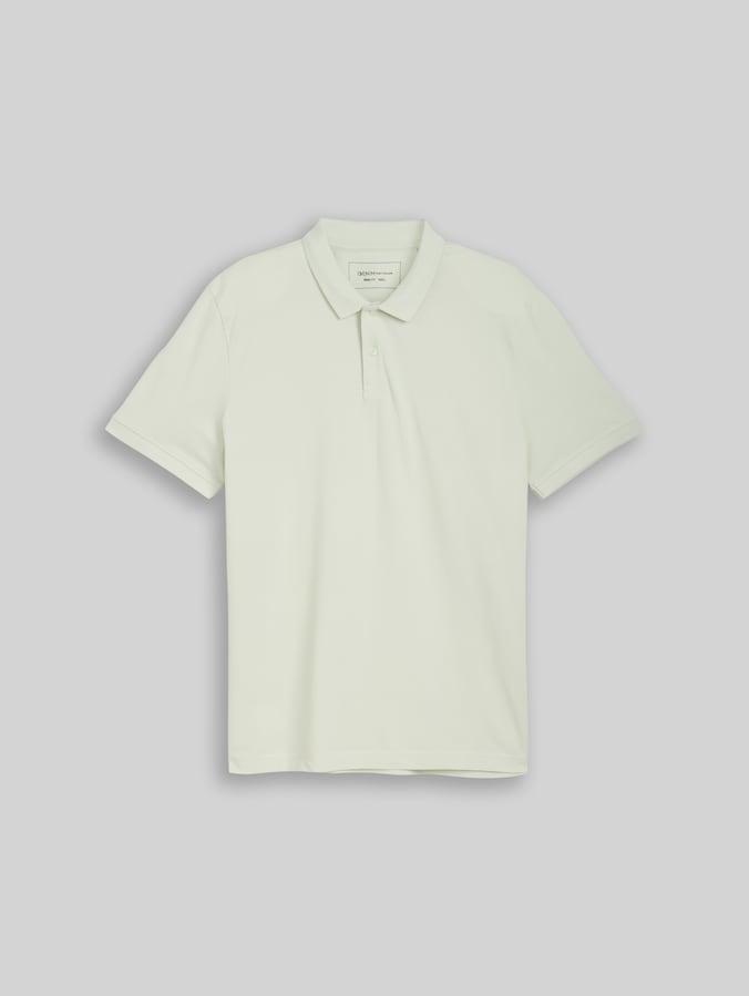 Cotton piqué polo shirt by Denim Male, frozen light mint