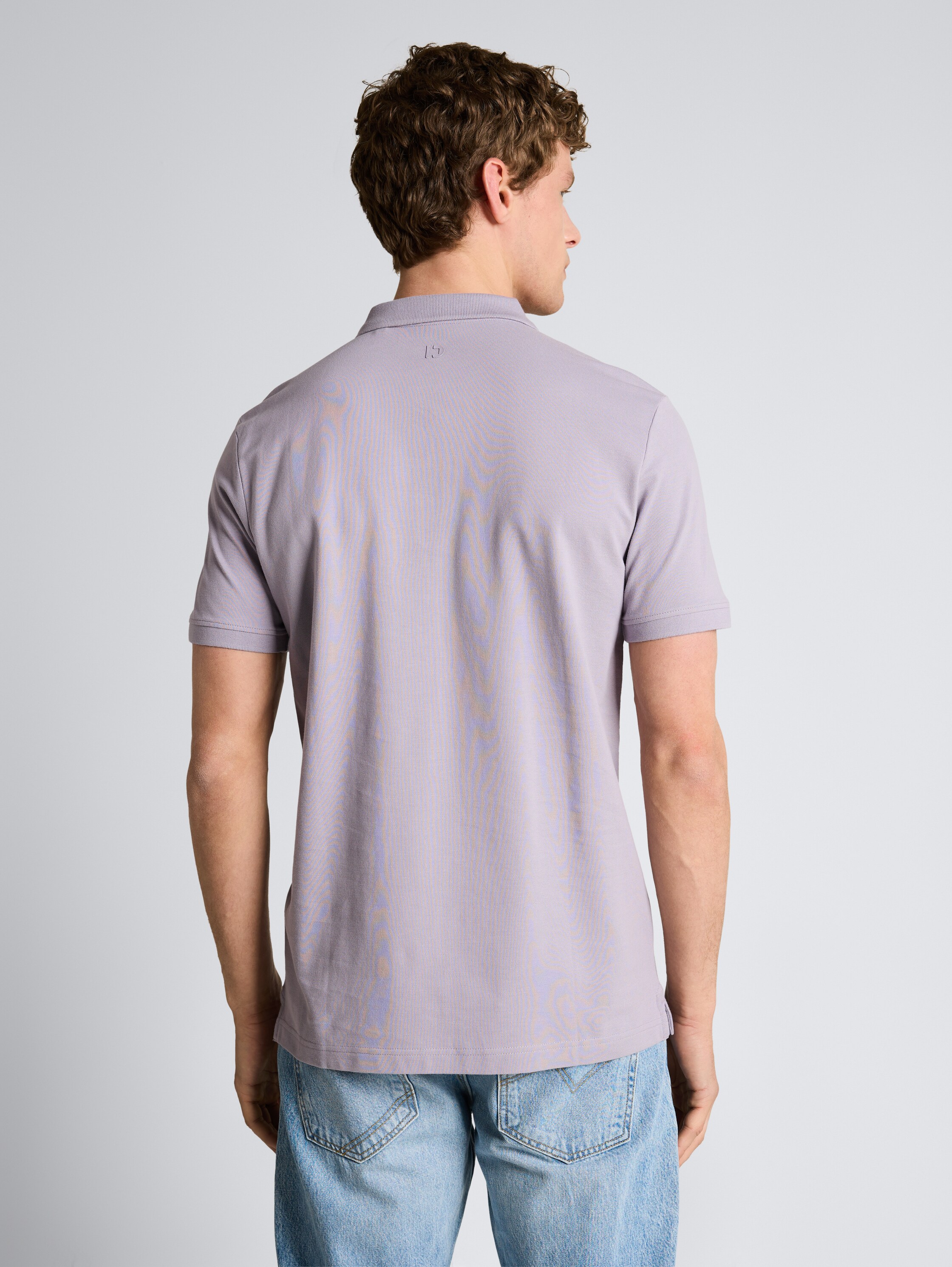 Piqué Poloshirt aus Baumwolle - soft lilac grey