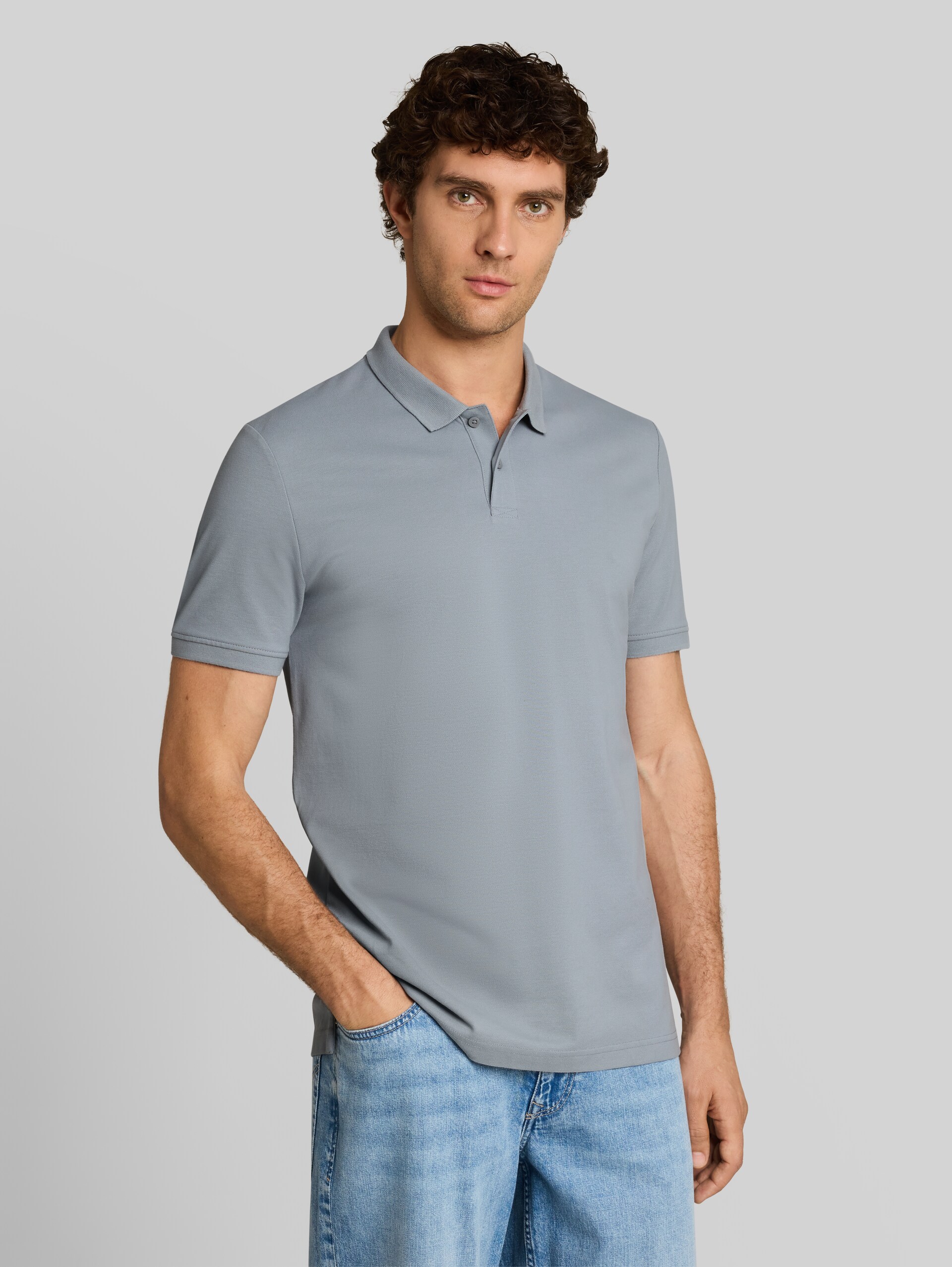 Piqué Poloshirt aus Baumwolle - ultimate grey