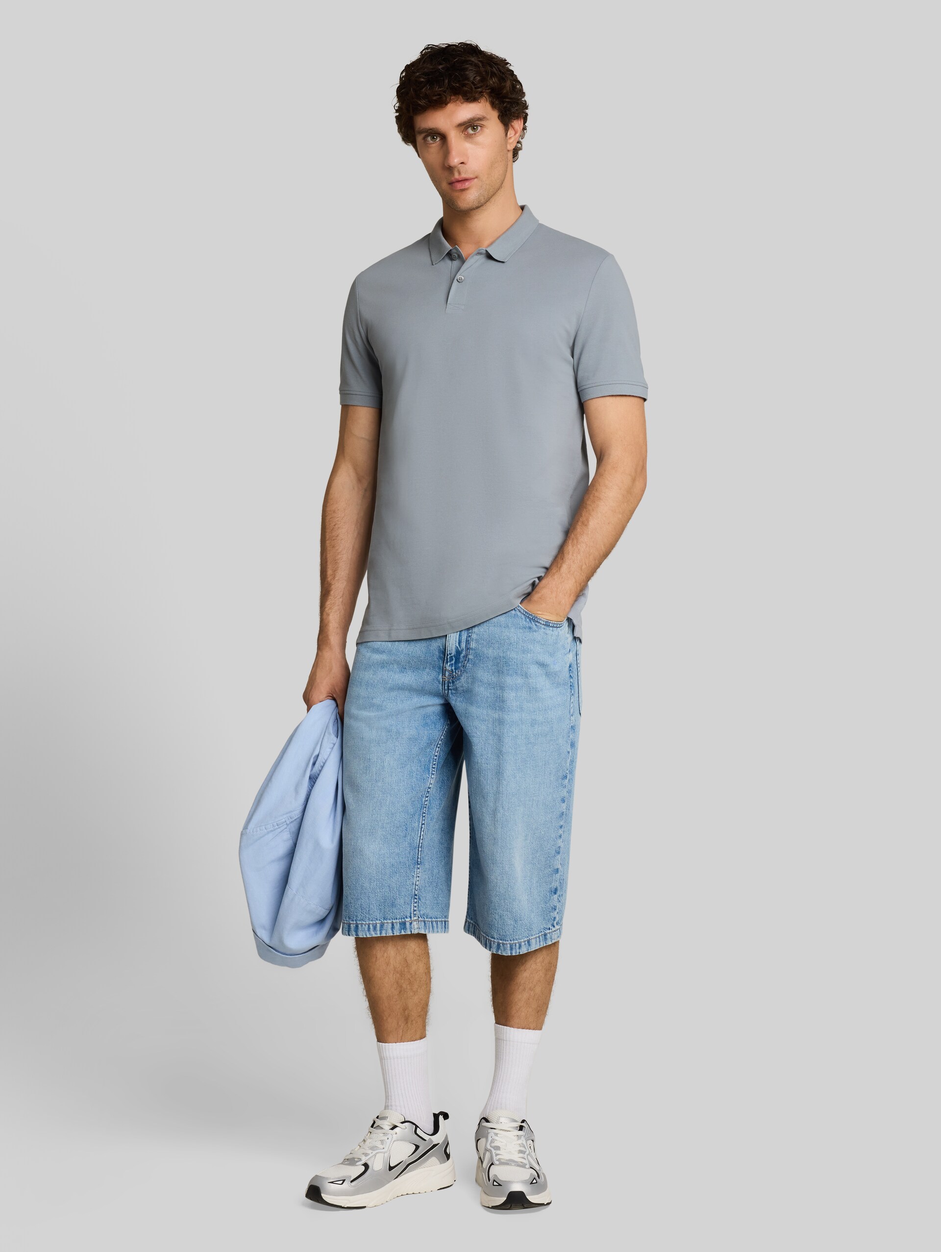 Piqué Poloshirt aus Baumwolle - ultimate grey