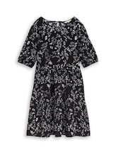 Ausgewählt, Crinkle Mini-Kleid mit Blumenmuster von Tom Tailor, schwarz