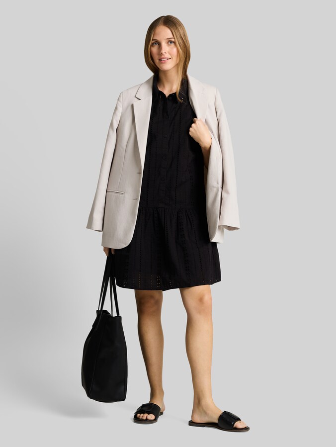 Mini-jurk met borduursel door Denim Female, deep black