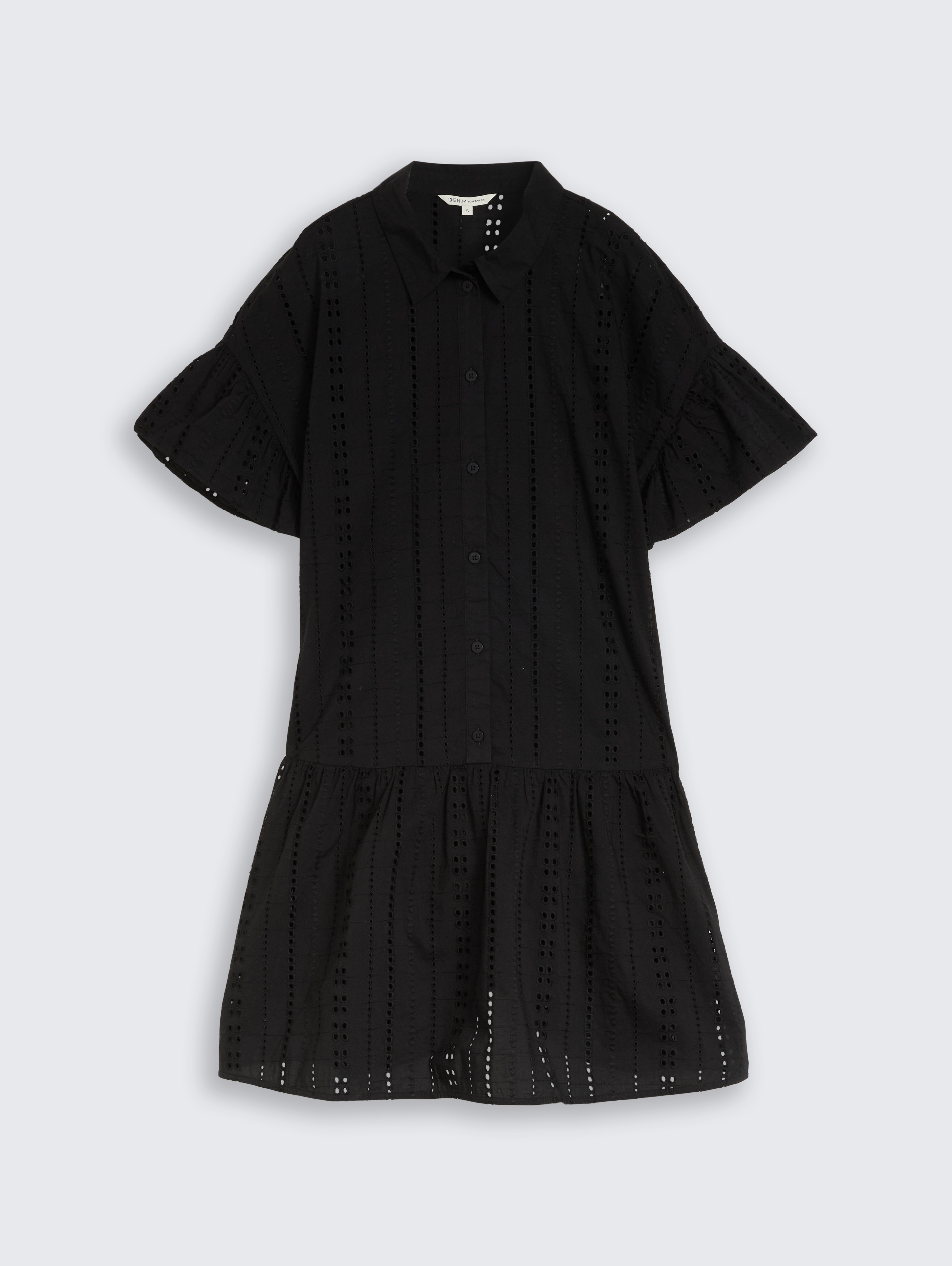 Mini dress with lock embroidery by Denim Female, deep black