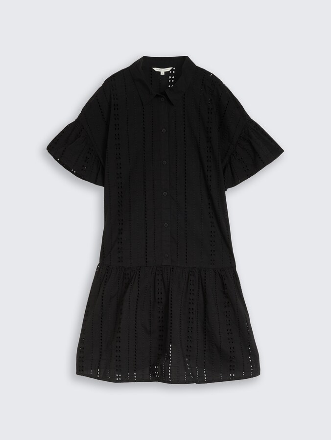 Mini-Kleid mit Lockstickerei von Denim Female, deep black