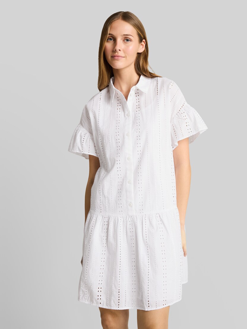 Mini-jurk met borduursel door Denim Female, White
