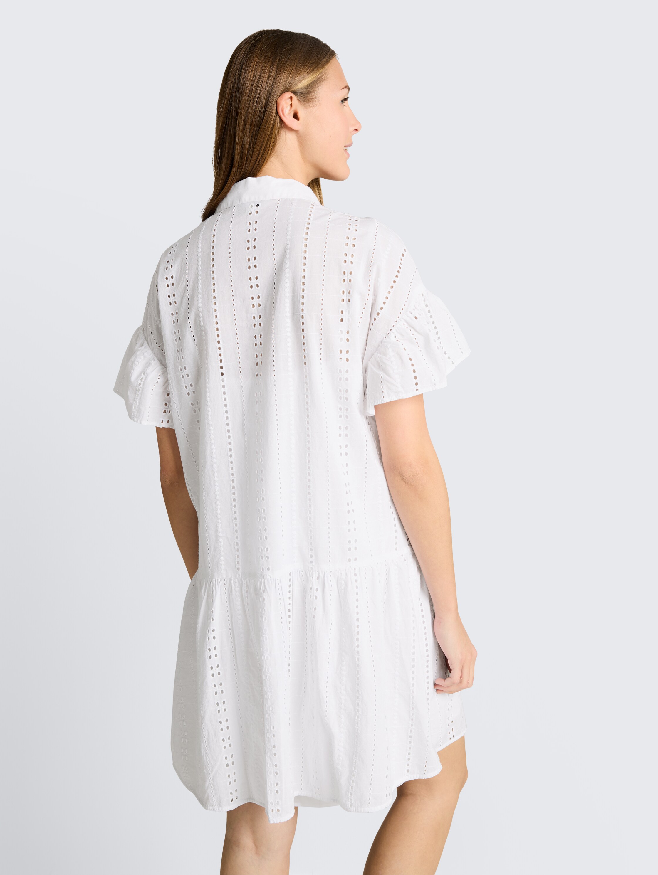 Mini dress with lock embroidery - white - 