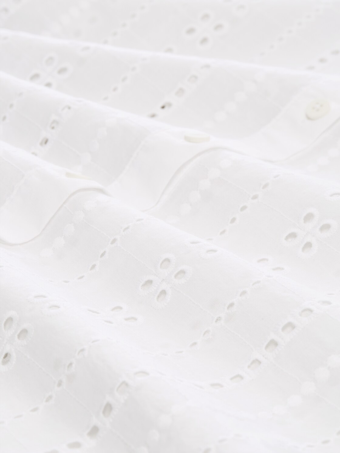 Mini-Kleid mit Lockstickerei - White - Material-Ansicht