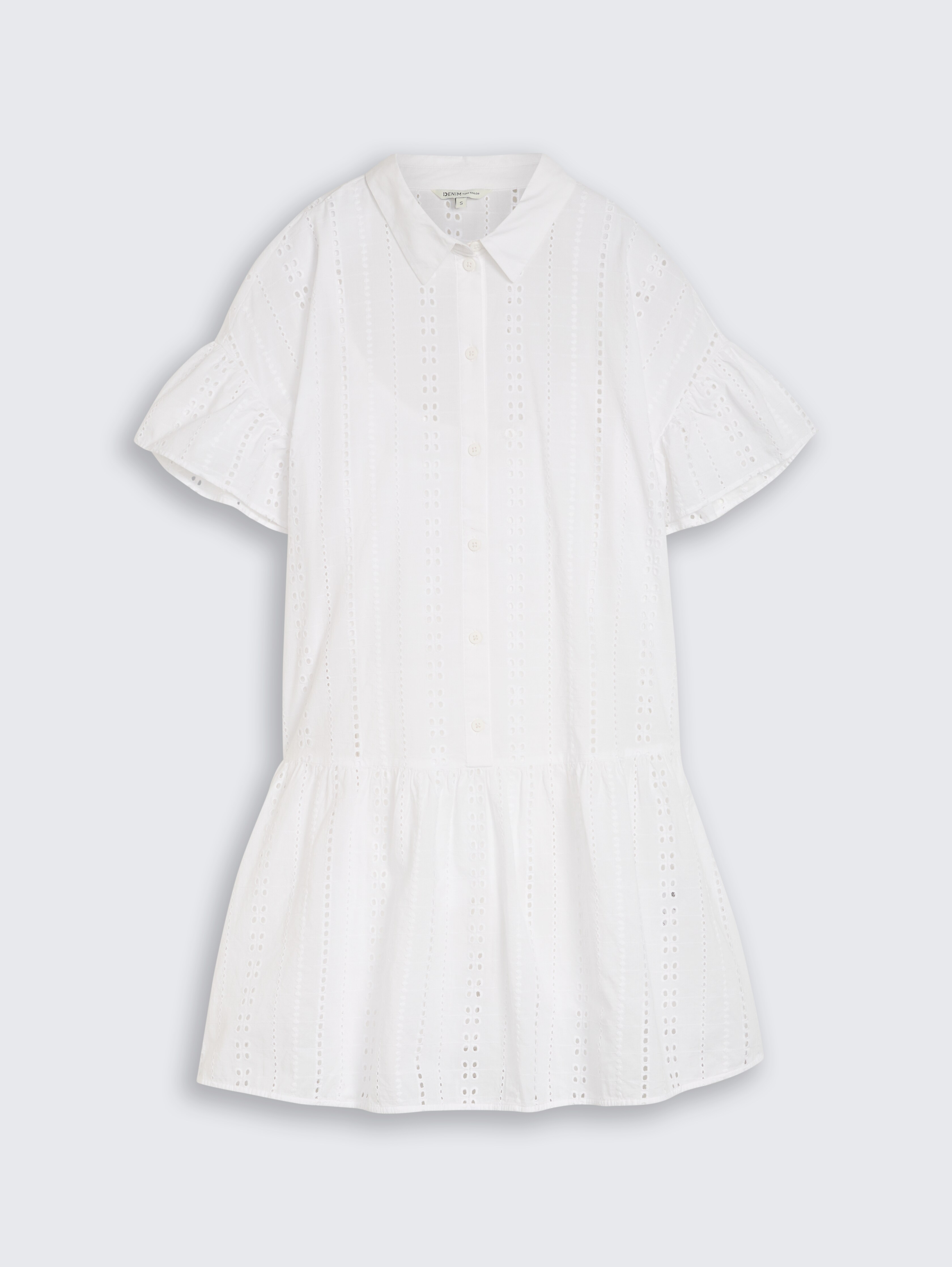 Mini dress with lock embroidery by Denim Female, White